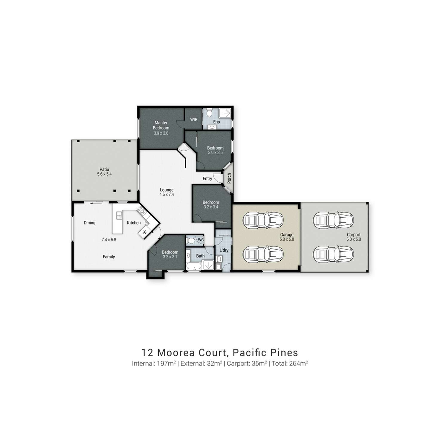 Floorplan of Homely house listing, 12 Moorea Court, Pacific Pines QLD 4211