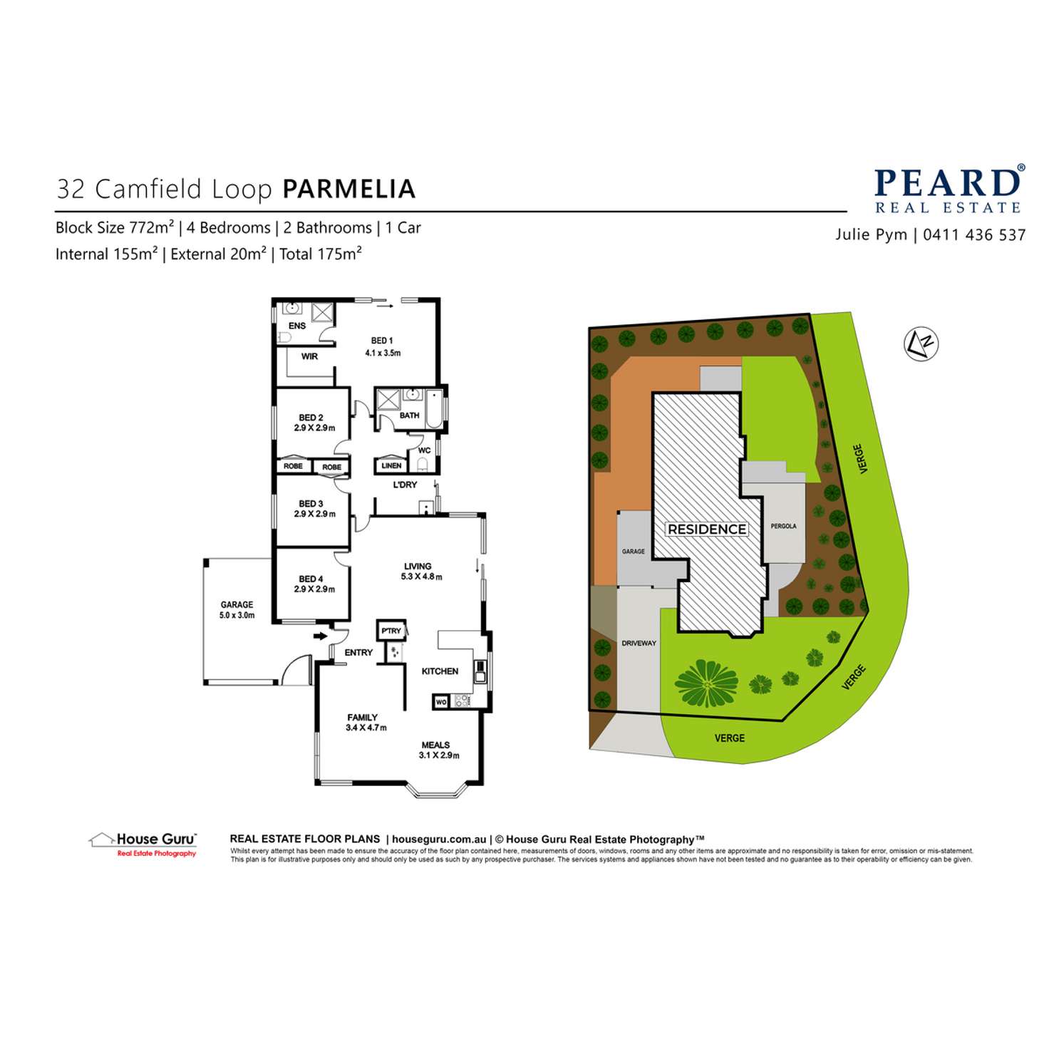 Floorplan of Homely house listing, 32 Camfield Loop, Parmelia WA 6167