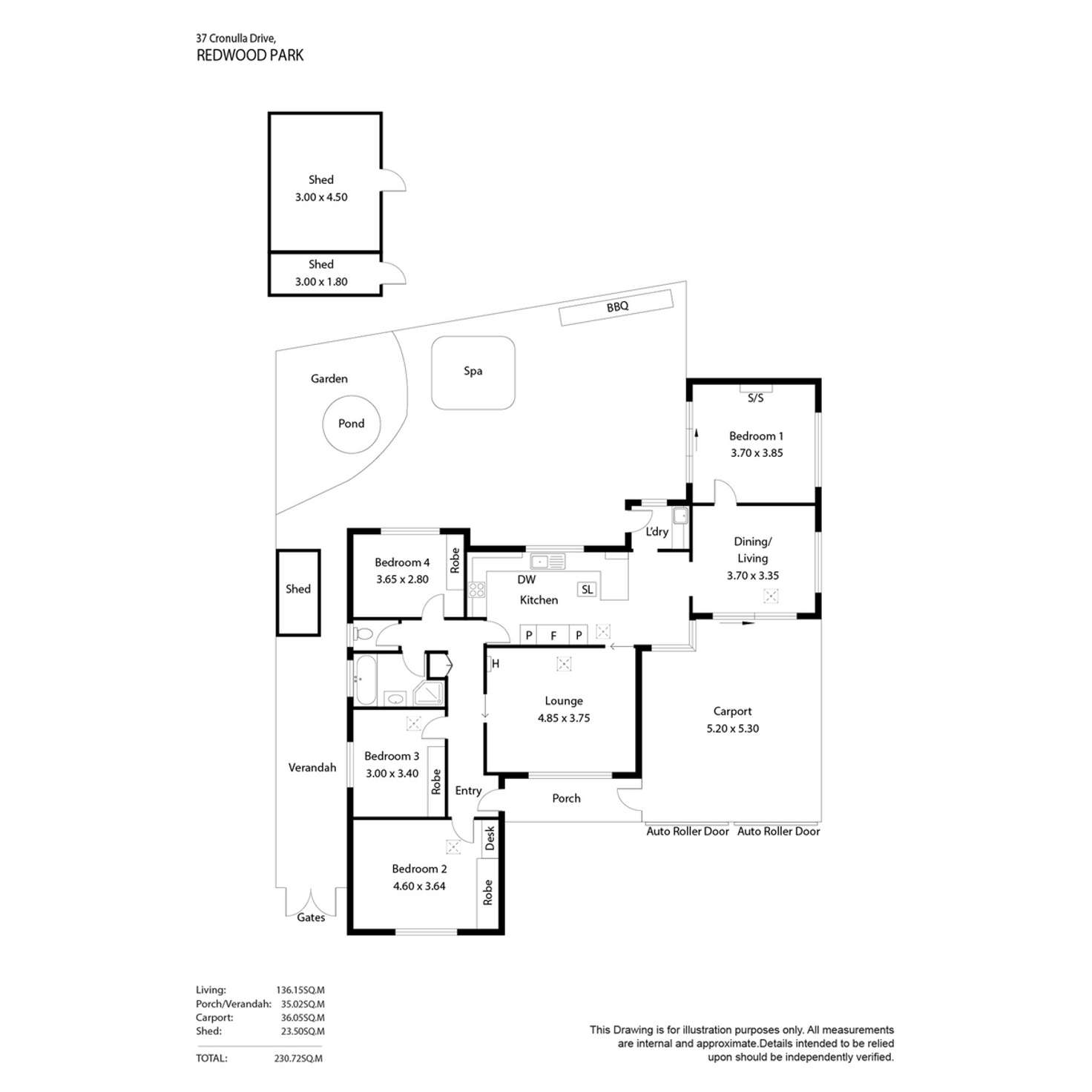 Floorplan of Homely house listing, 37 Cronulla Drive, Redwood Park SA 5097