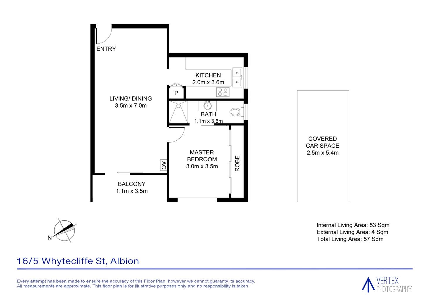 Floorplan of Homely unit listing, 16/5 Whytecliffe Street, Albion QLD 4010