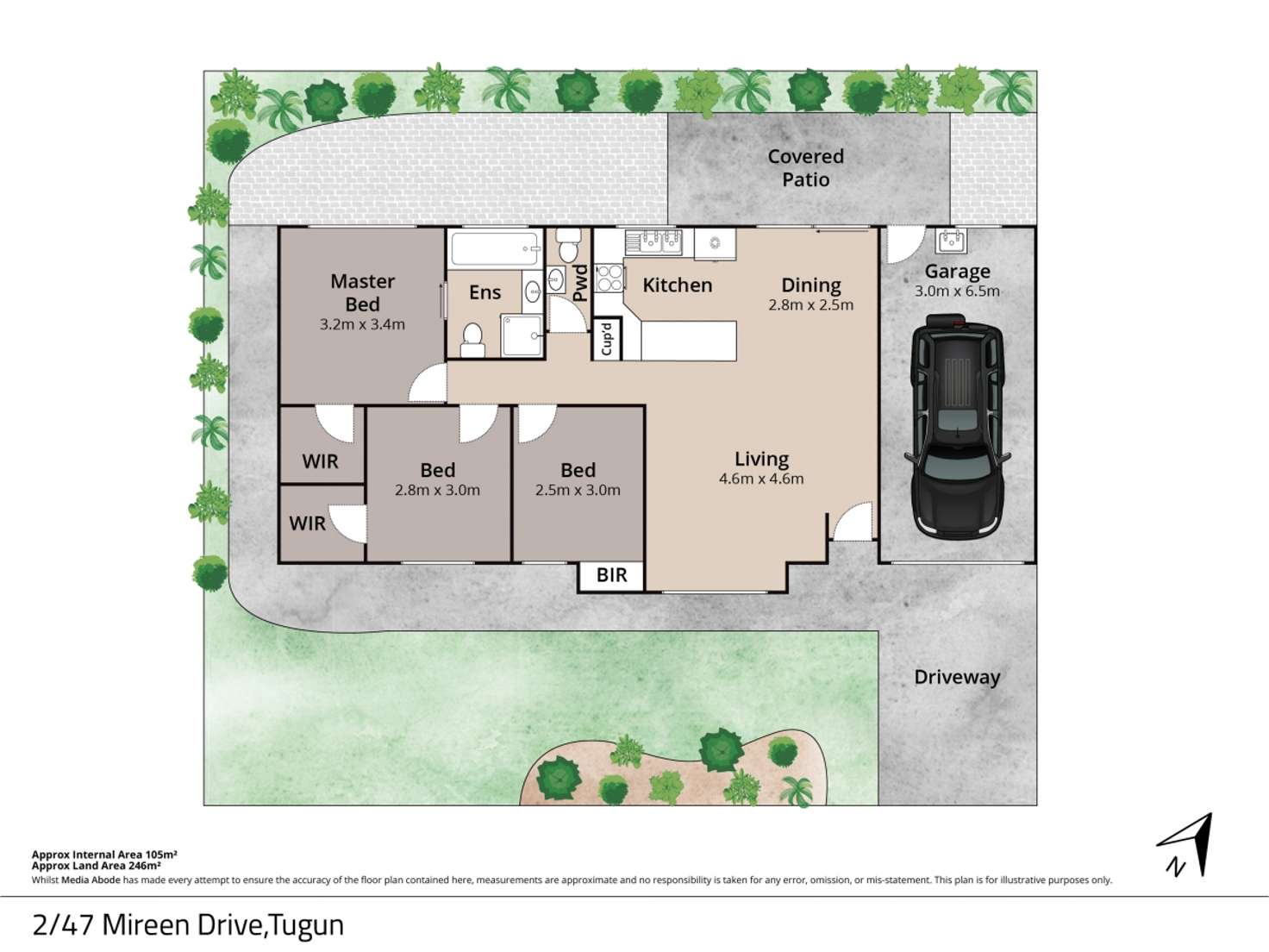 Floorplan of Homely townhouse listing, 2/47-49 Mirreen Drive, Tugun QLD 4224