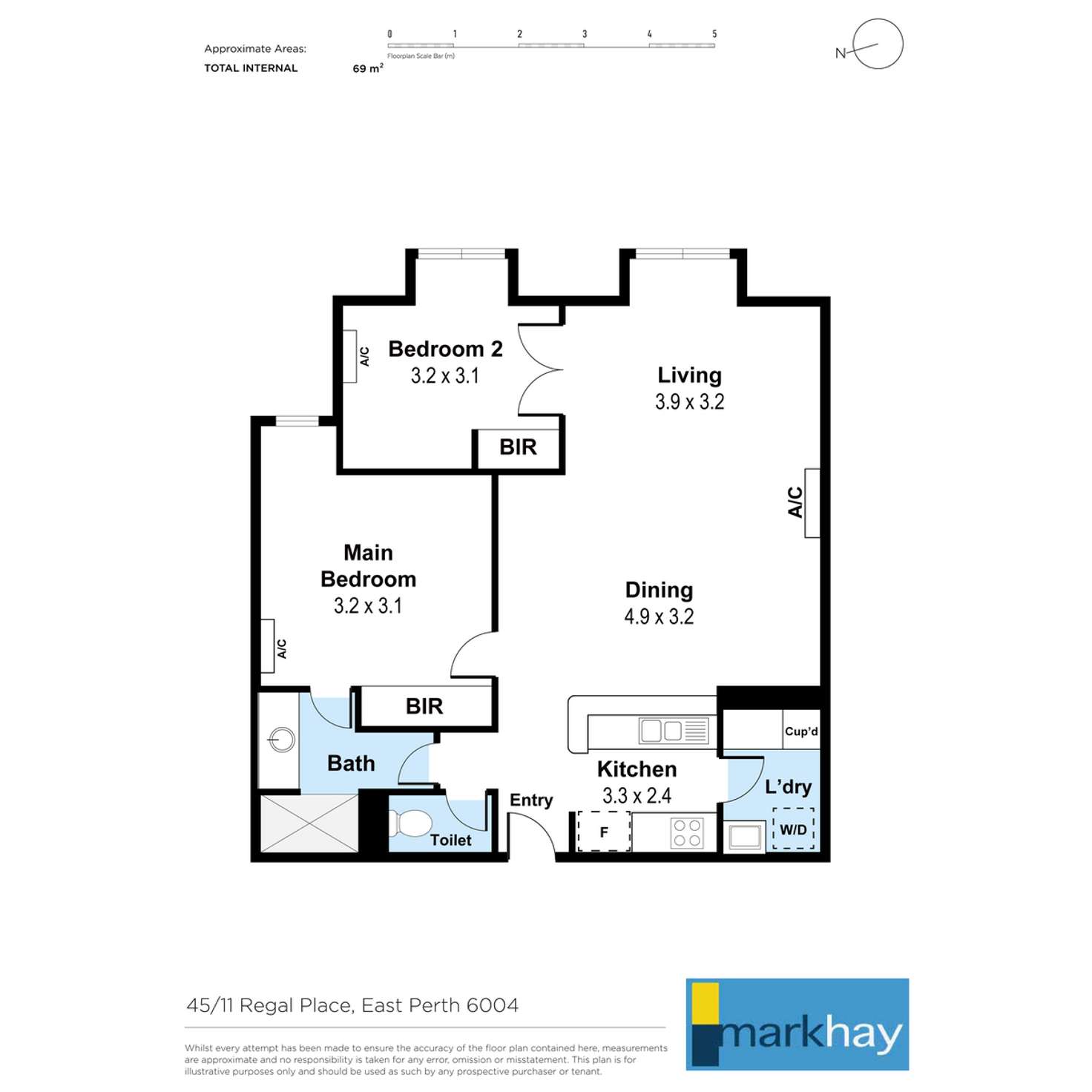Floorplan of Homely apartment listing, 45/11 Regal Place, East Perth WA 6004