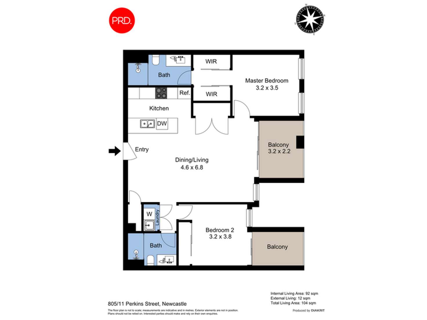 Floorplan of Homely unit listing, 805/11 Perkins Street, Newcastle NSW 2300