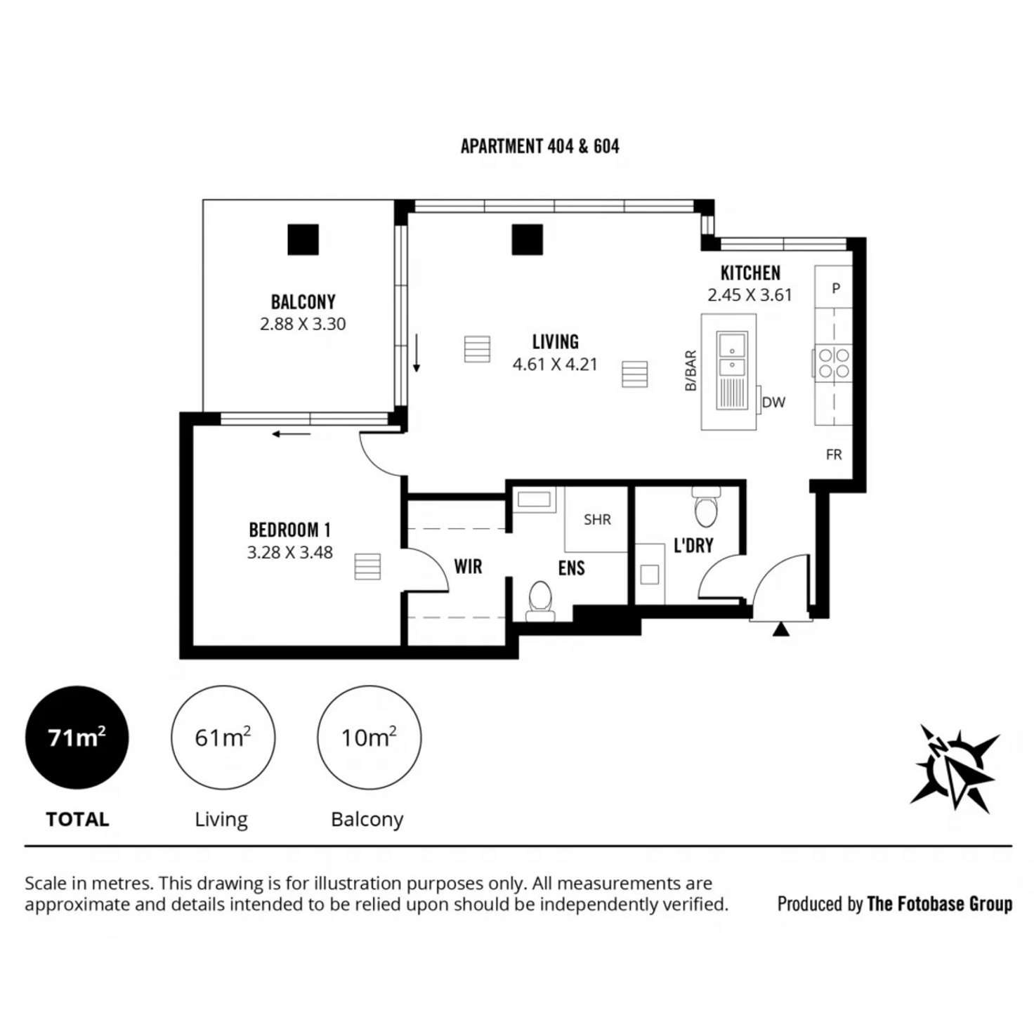 Floorplan of Homely apartment listing, 404/267 Hutt Street, Adelaide SA 5000