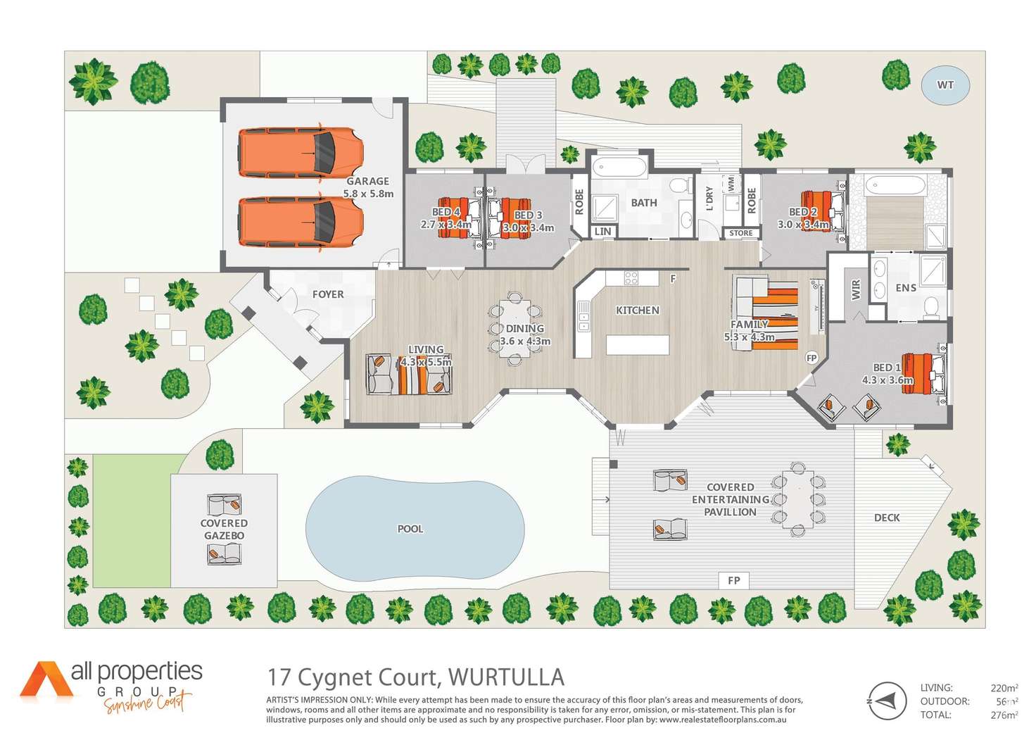 Floorplan of Homely house listing, 17 Cygnet Court, Wurtulla QLD 4575