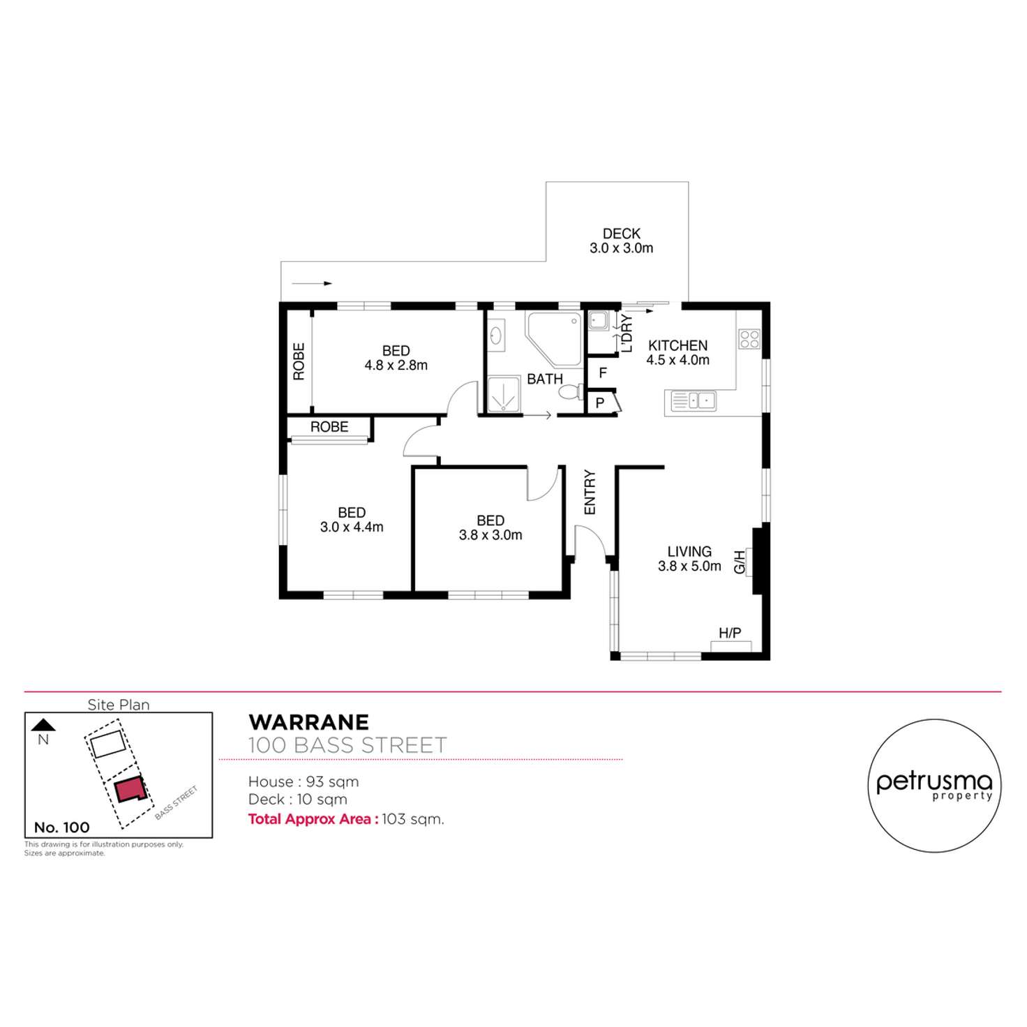 Floorplan of Homely unit listing, 100 Bass Street, Warrane TAS 7018