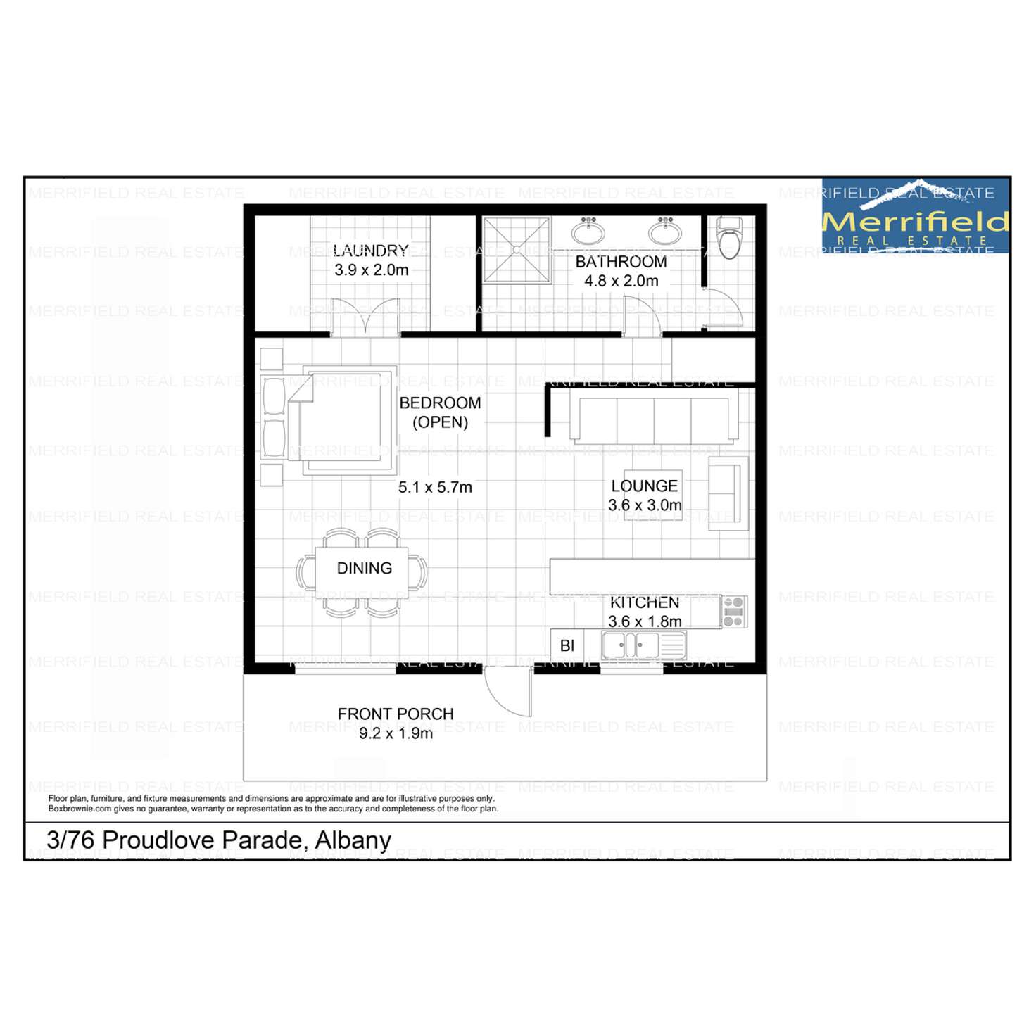 Floorplan of Homely unit listing, 3/76 Proudlove Parade, Albany WA 6330