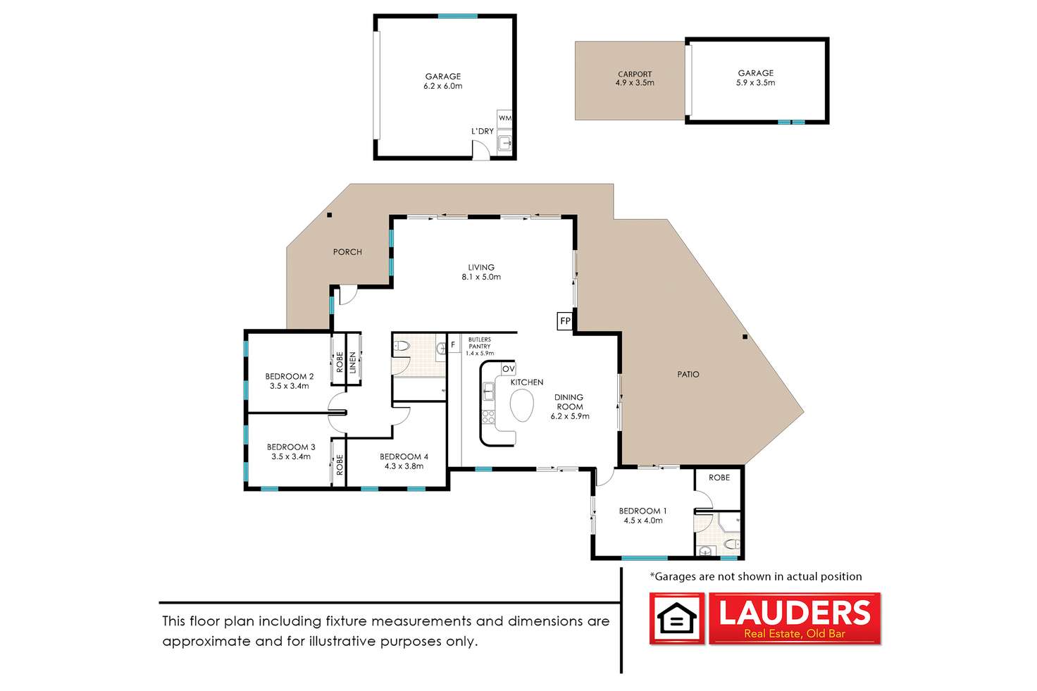 Floorplan of Homely acreageSemiRural listing, 132 Heron Road, Old Bar NSW 2430