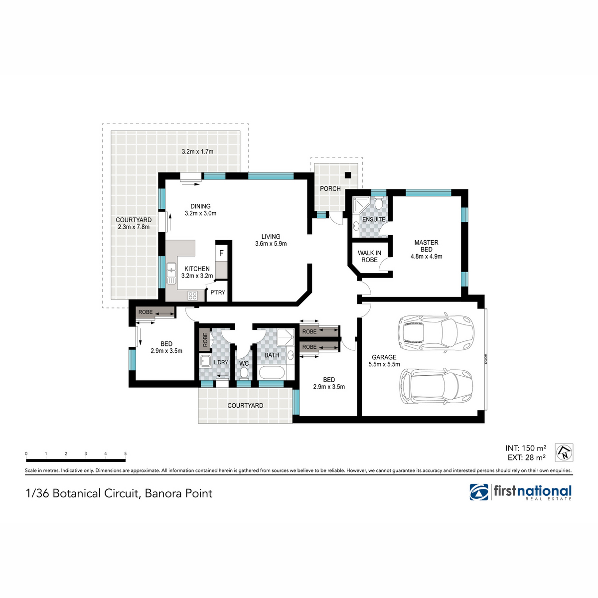Floorplan of Homely semiDetached listing, 1/36 Botanical Circuit, Banora Point NSW 2486