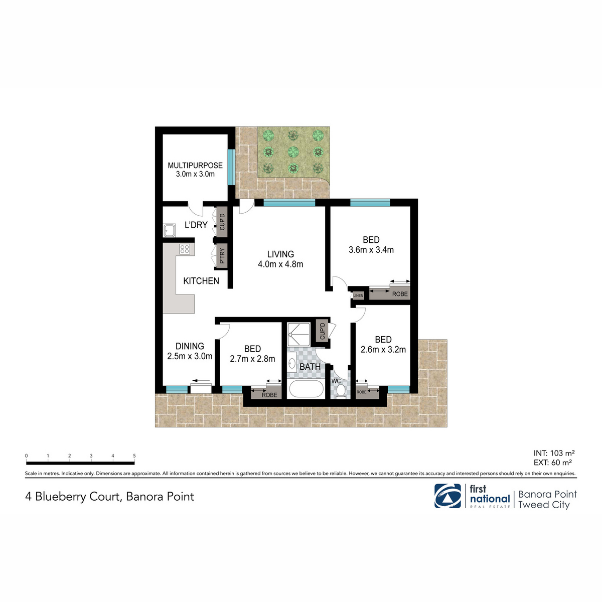 Floorplan of Homely semiDetached listing, 4 Blueberry Court, Banora Point NSW 2486