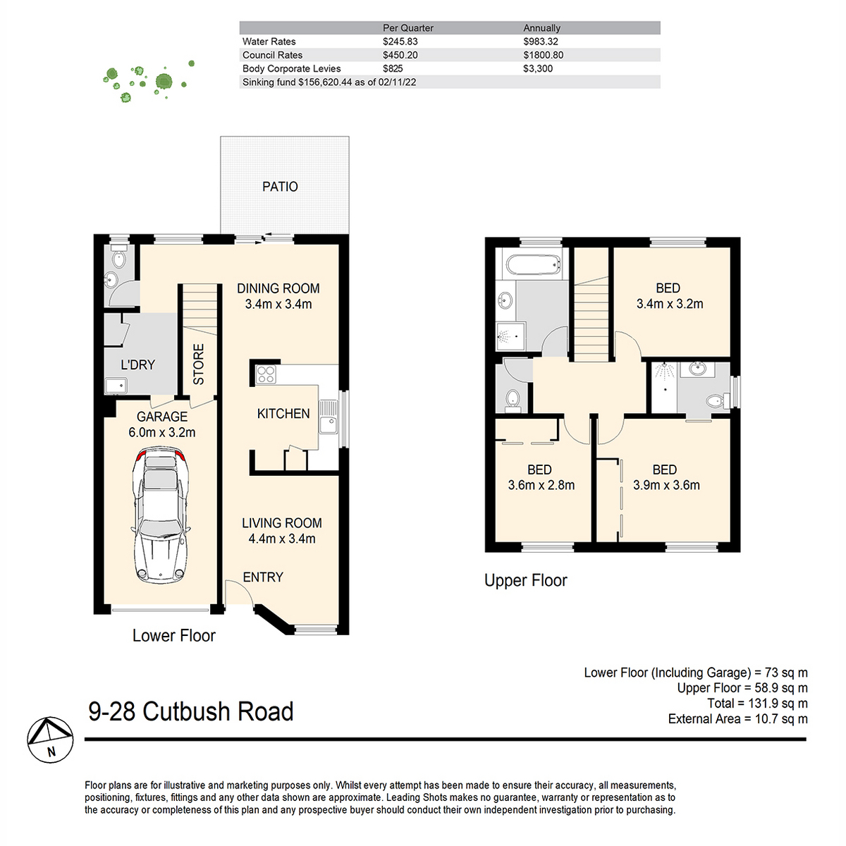 Floorplan of Homely townhouse listing, 9/28 Cutbush, Everton Park QLD 4053