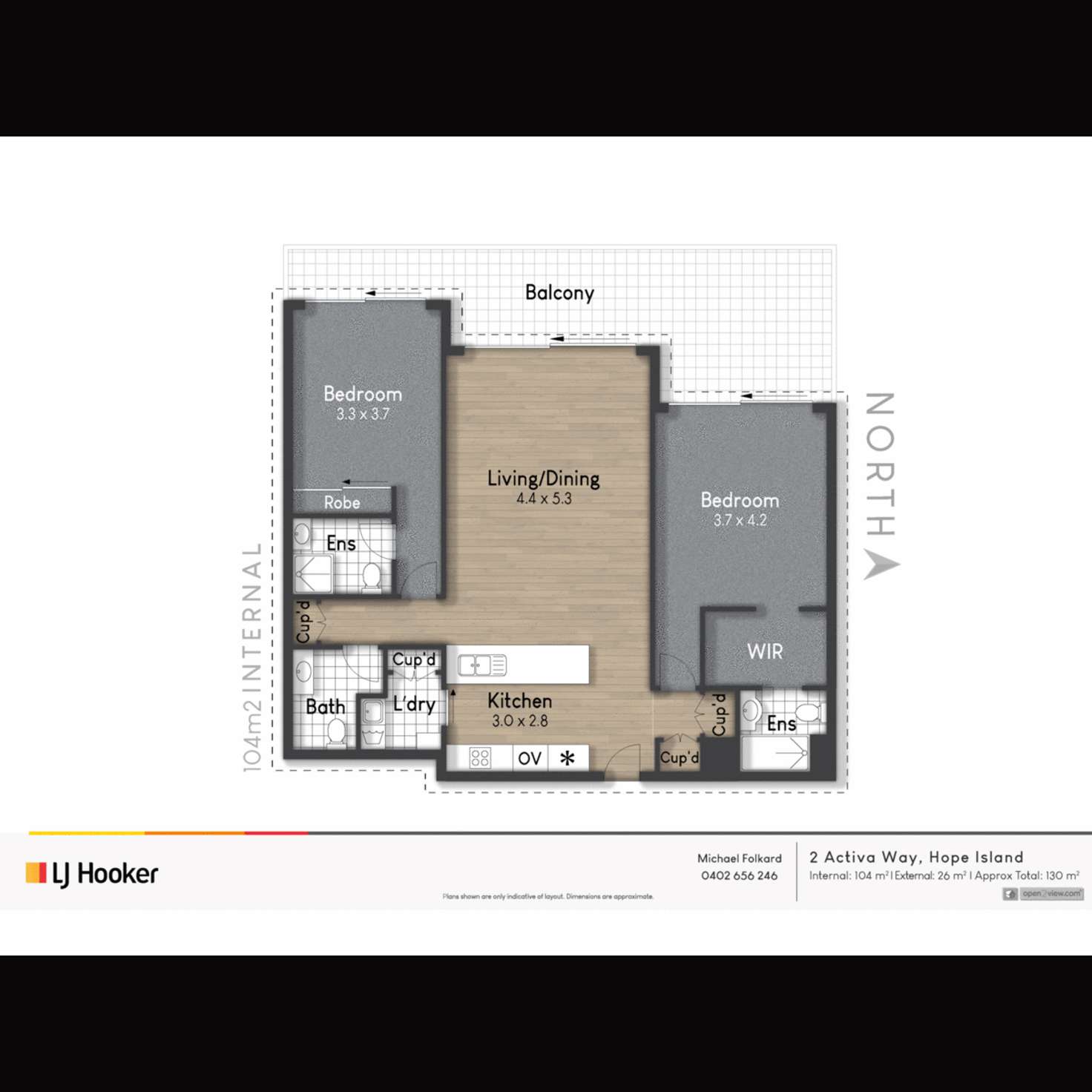 Floorplan of Homely unit listing, 1307/2 Activa Way, Hope Island QLD 4212