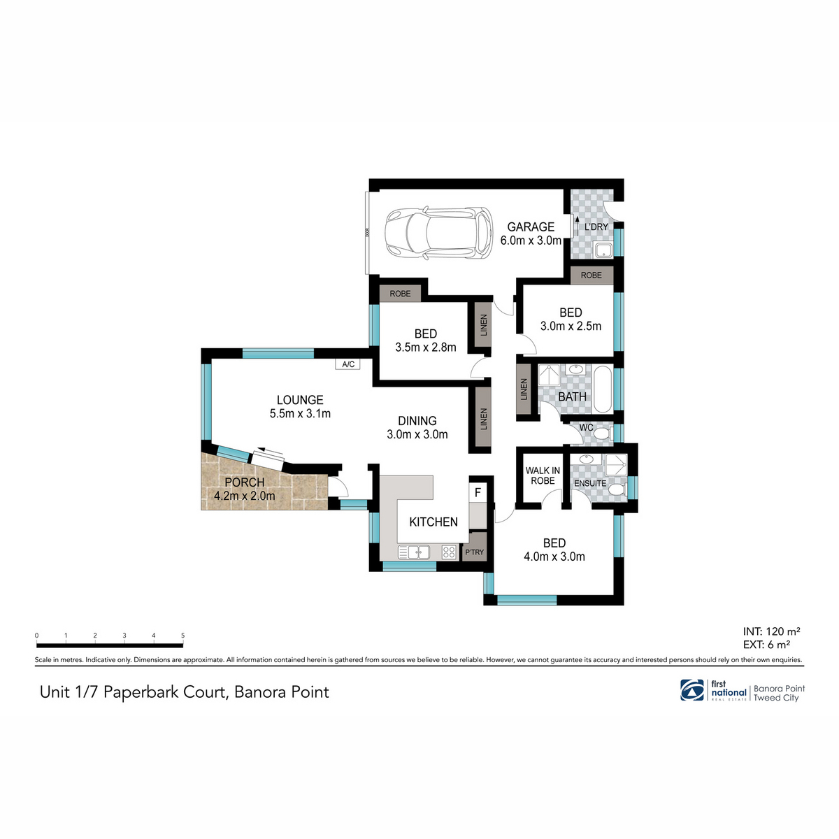Floorplan of Homely semiDetached listing, 1/7 Paperbark Court, Banora Point NSW 2486