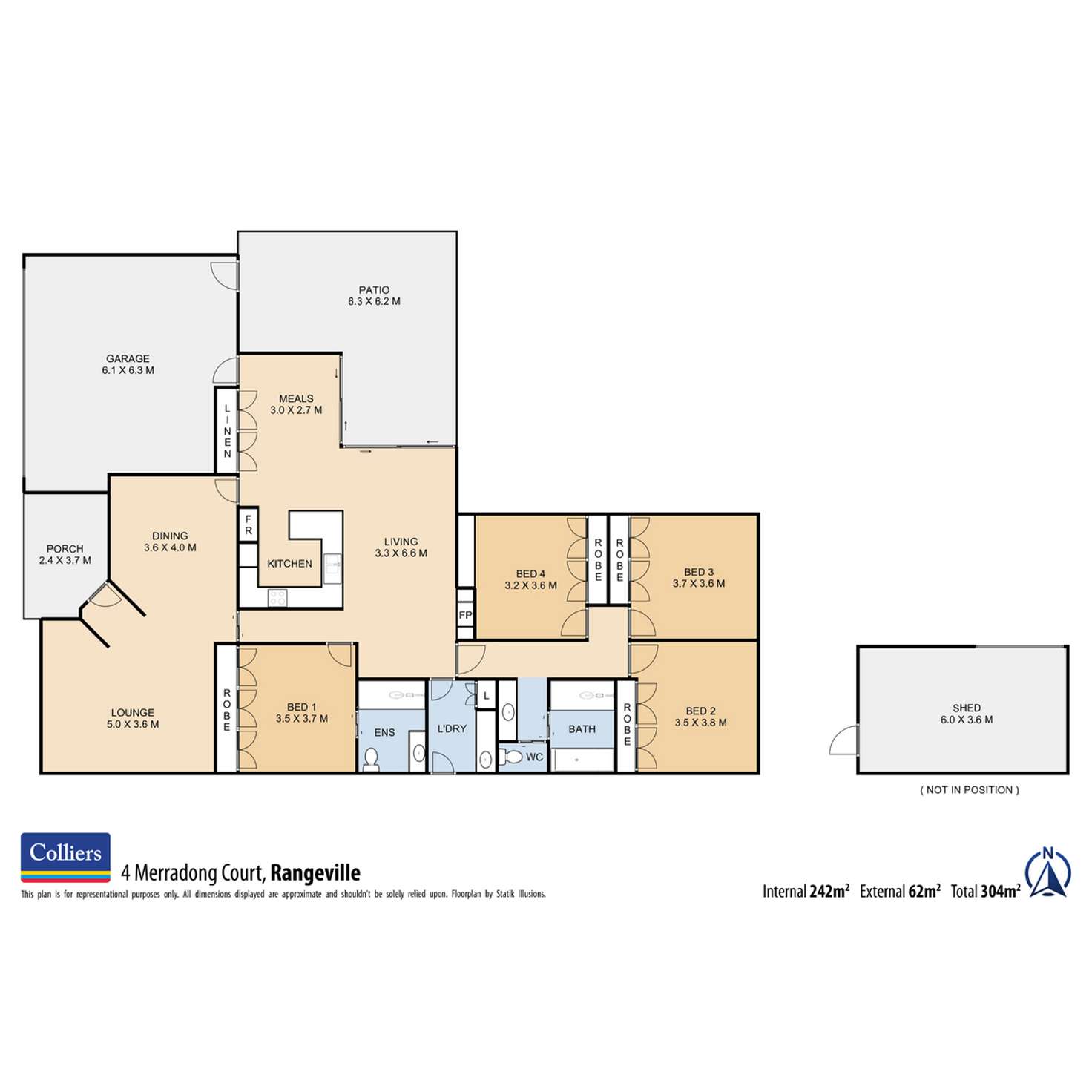 Floorplan of Homely house listing, 4 Merradong Court, Rangeville QLD 4350
