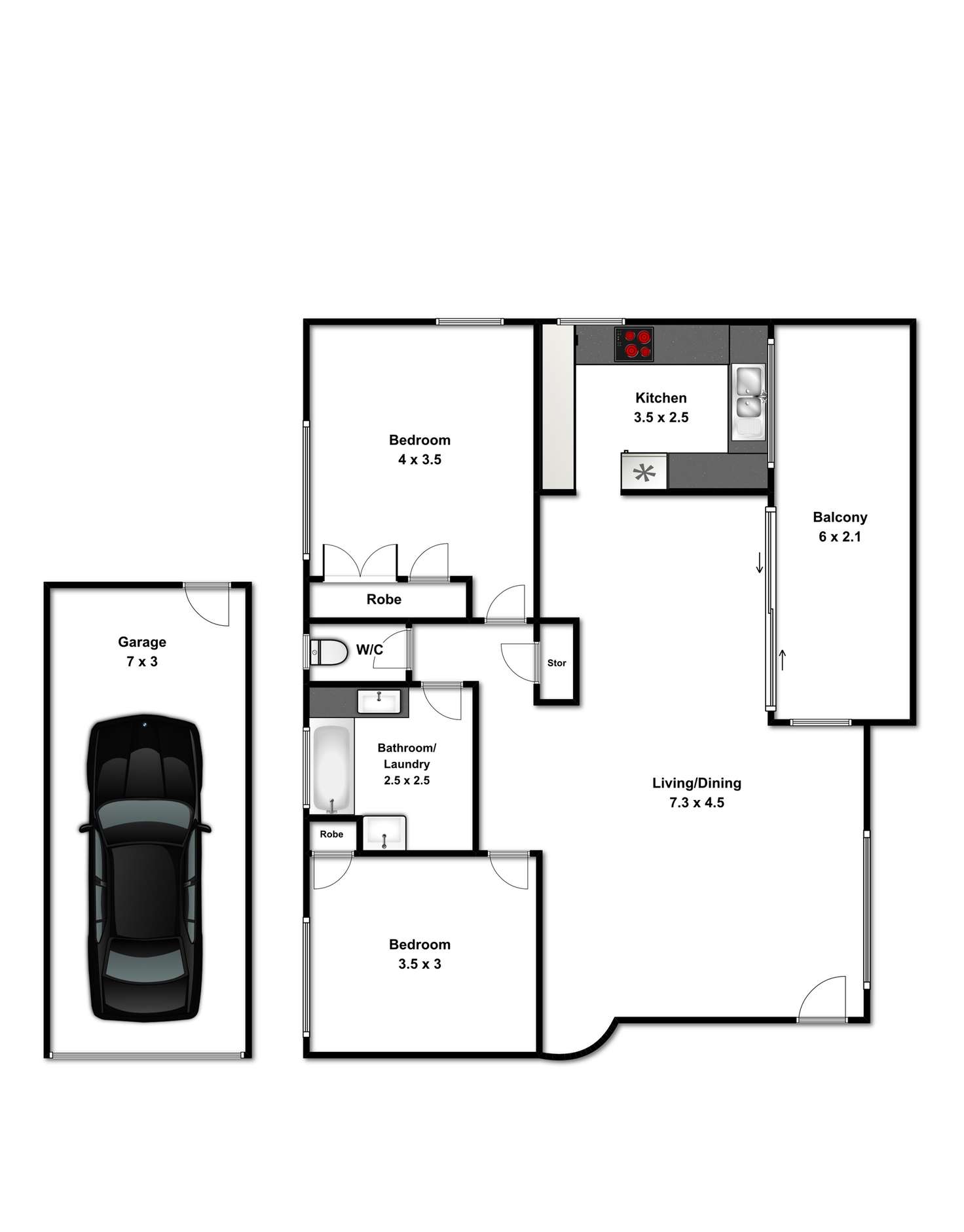Floorplan of Homely unit listing, 2/104 Clarence Road, Indooroopilly QLD 4068