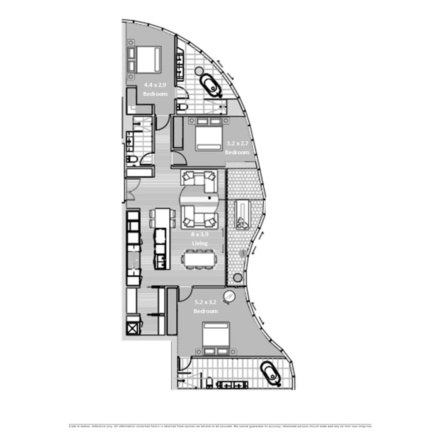 Floorplan of Homely apartment listing, 2908/191 Brunswick Street, Fortitude Valley QLD 4006