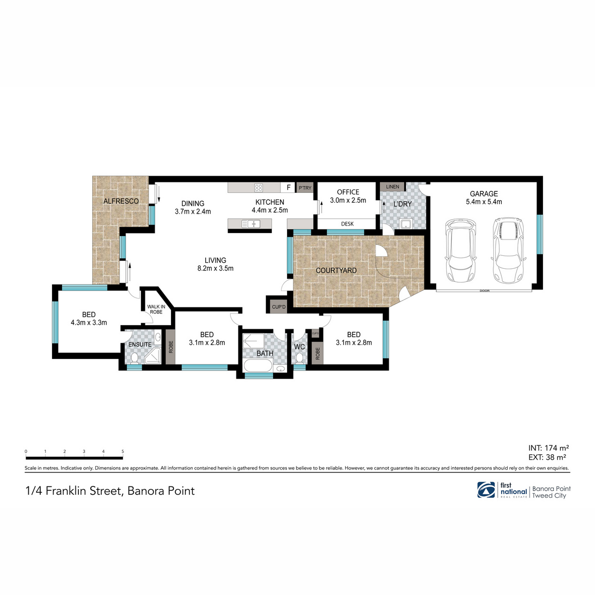 Floorplan of Homely semiDetached listing, 1/4 Franklin Street, Banora Point NSW 2486
