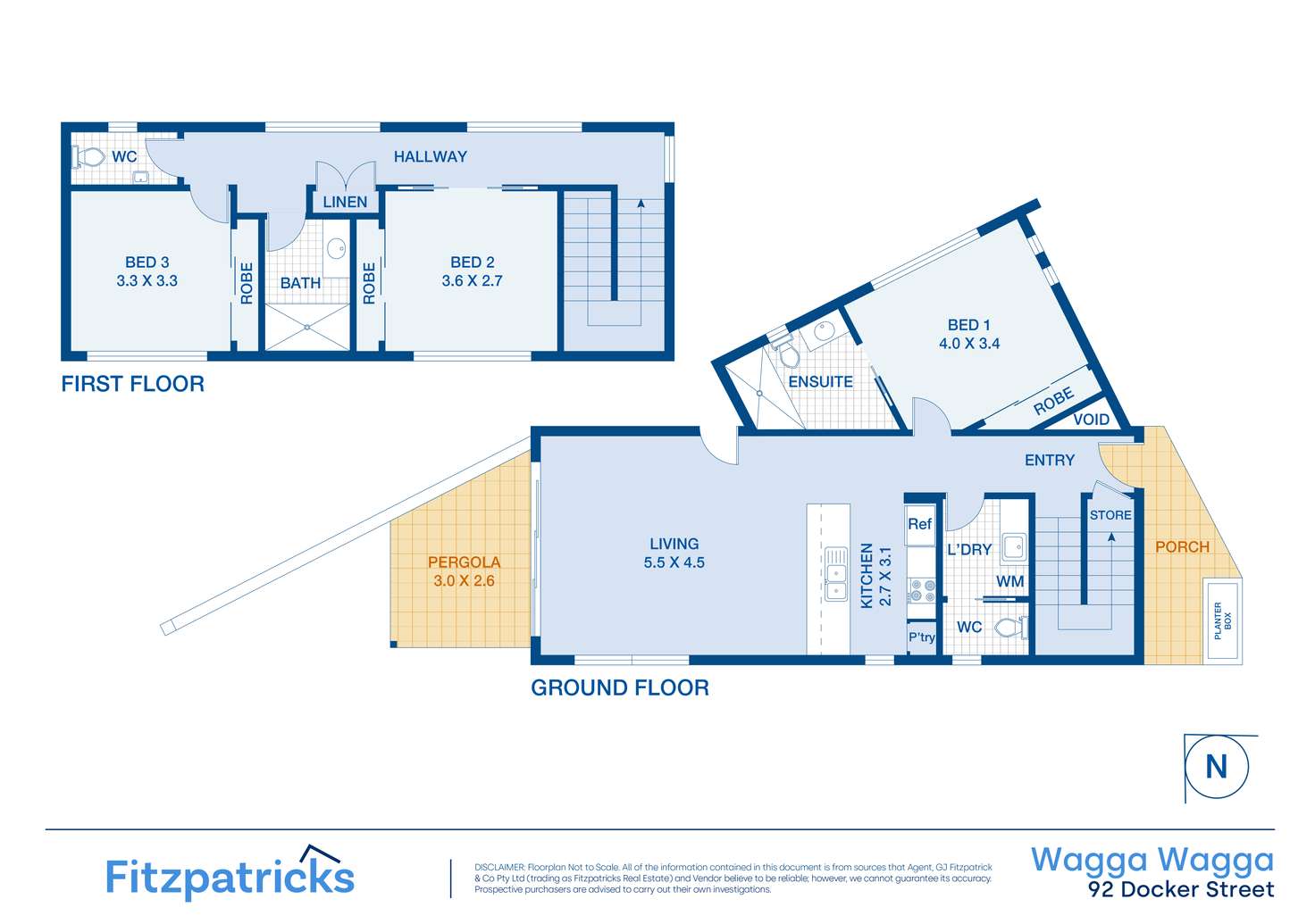 Floorplan of Homely townhouse listing, 92 Docker Street, Wagga Wagga NSW 2650
