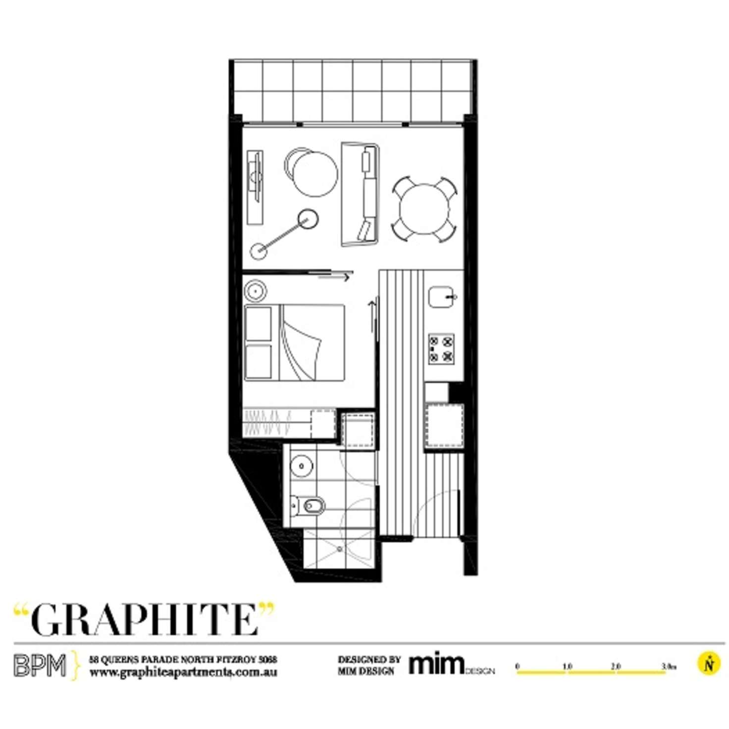 Floorplan of Homely apartment listing, 308/58 Queens Parade, Fitzroy North VIC 3068