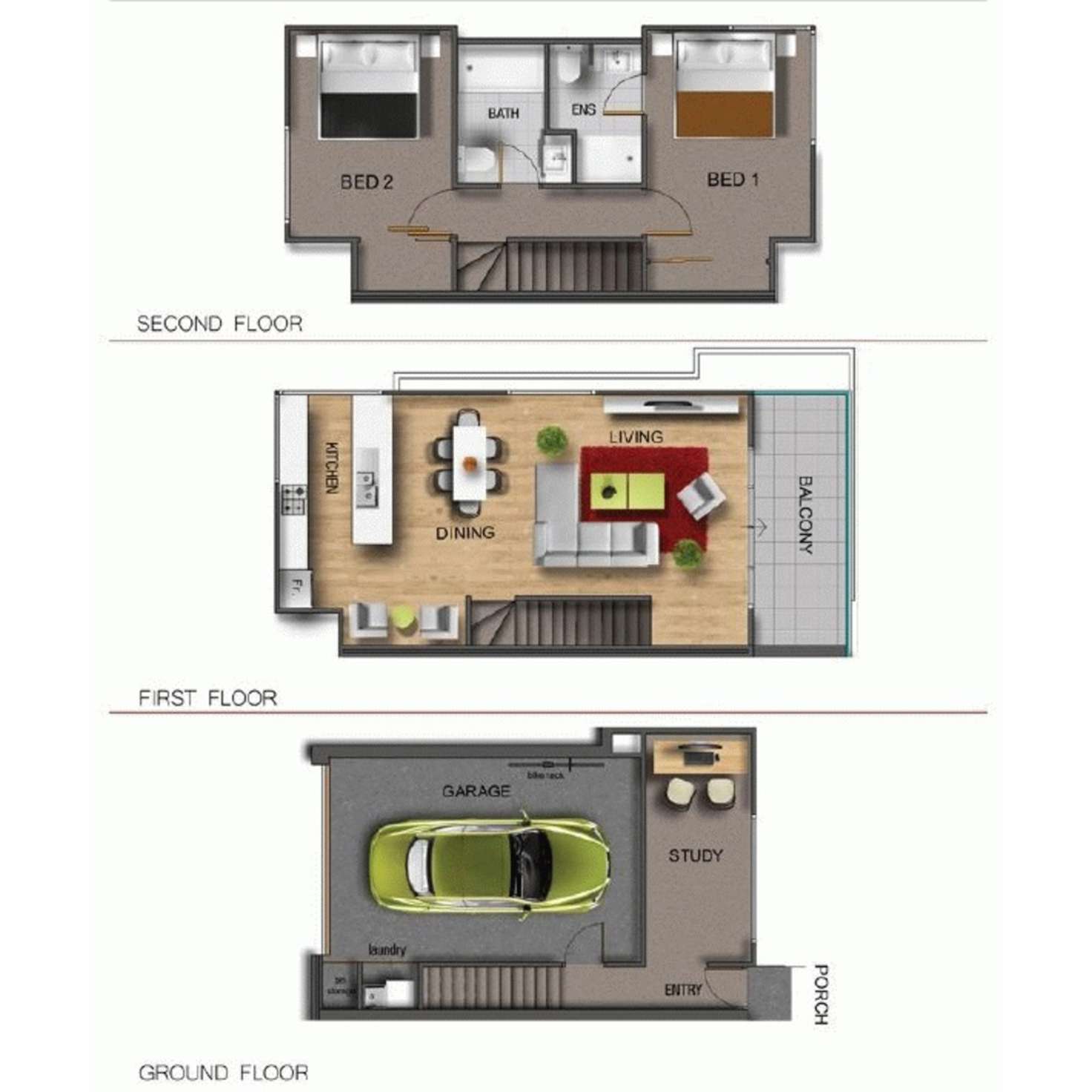 Floorplan of Homely townhouse listing, 1/46 Ellingworth Parade, Box Hill VIC 3128