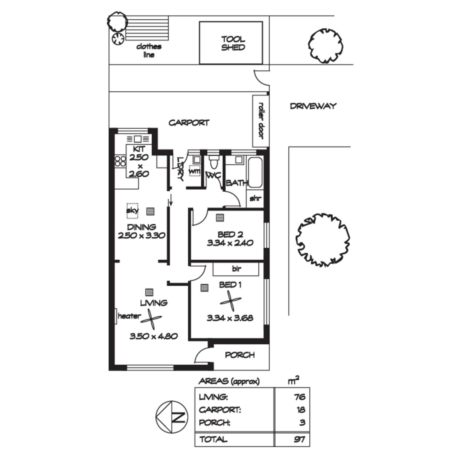 Floorplan of Homely unit listing, 1/34 Edwards Street, Brighton SA 5048