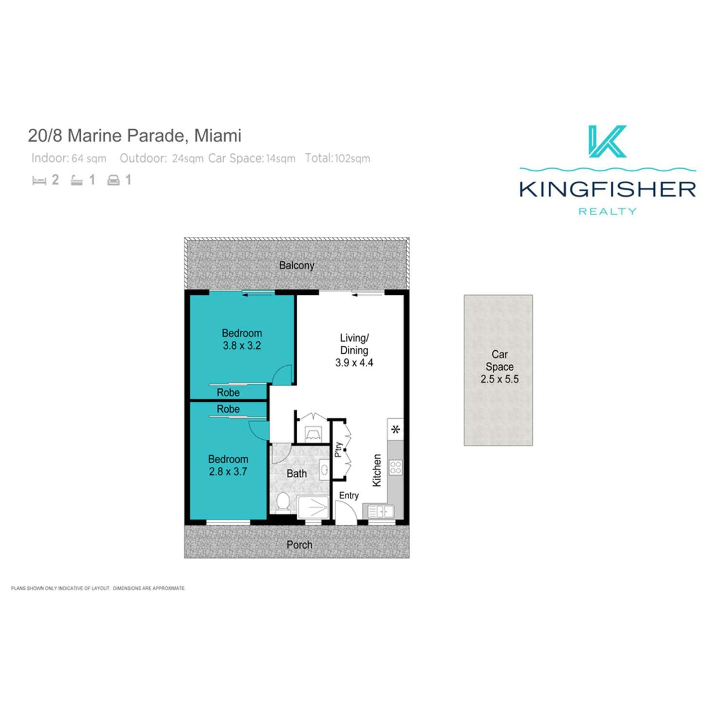 Floorplan of Homely apartment listing, 20/8 Marine Parade, Miami QLD 4220