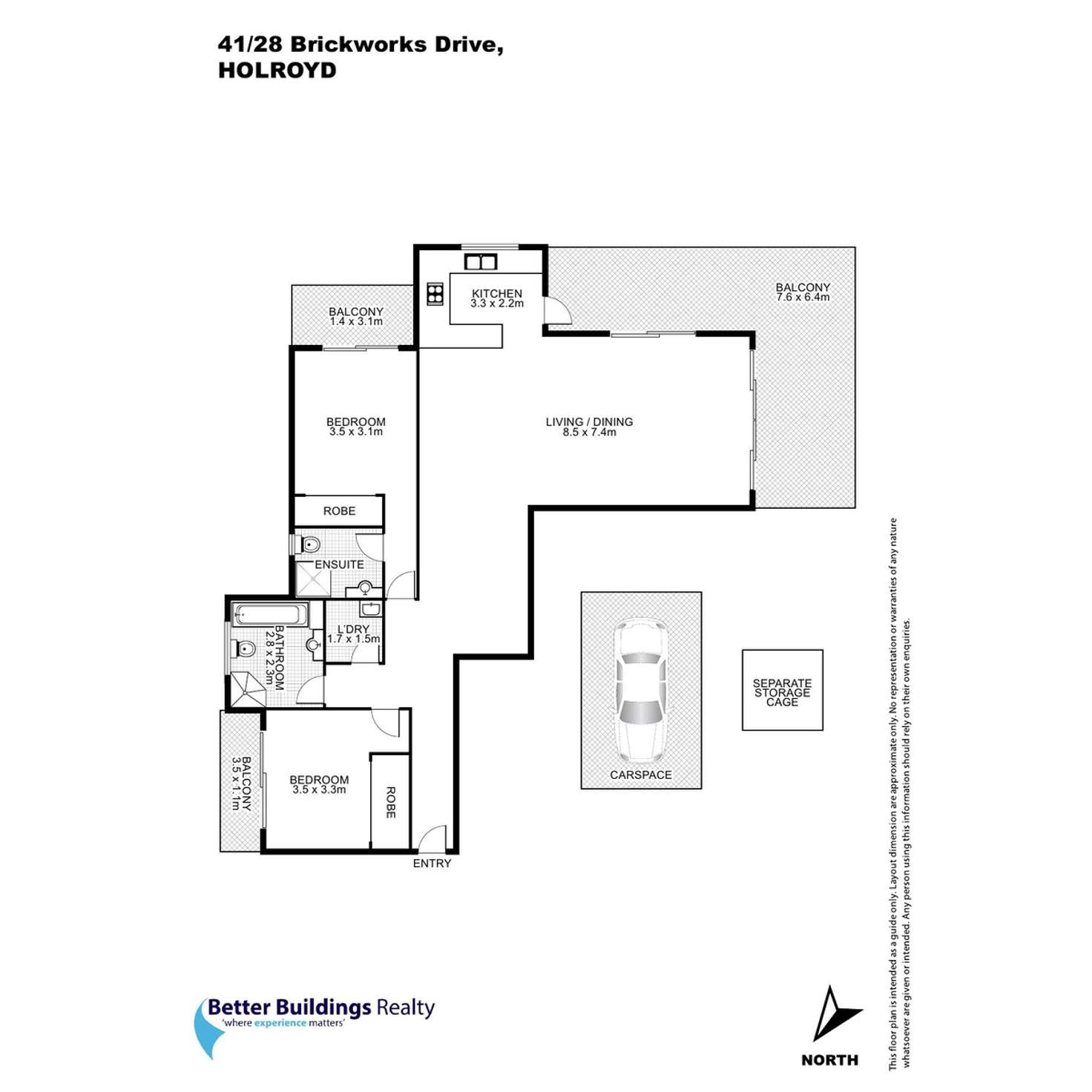 Floorplan of Homely apartment listing, 41/28 Brickworks Drive, Holroyd NSW 2142