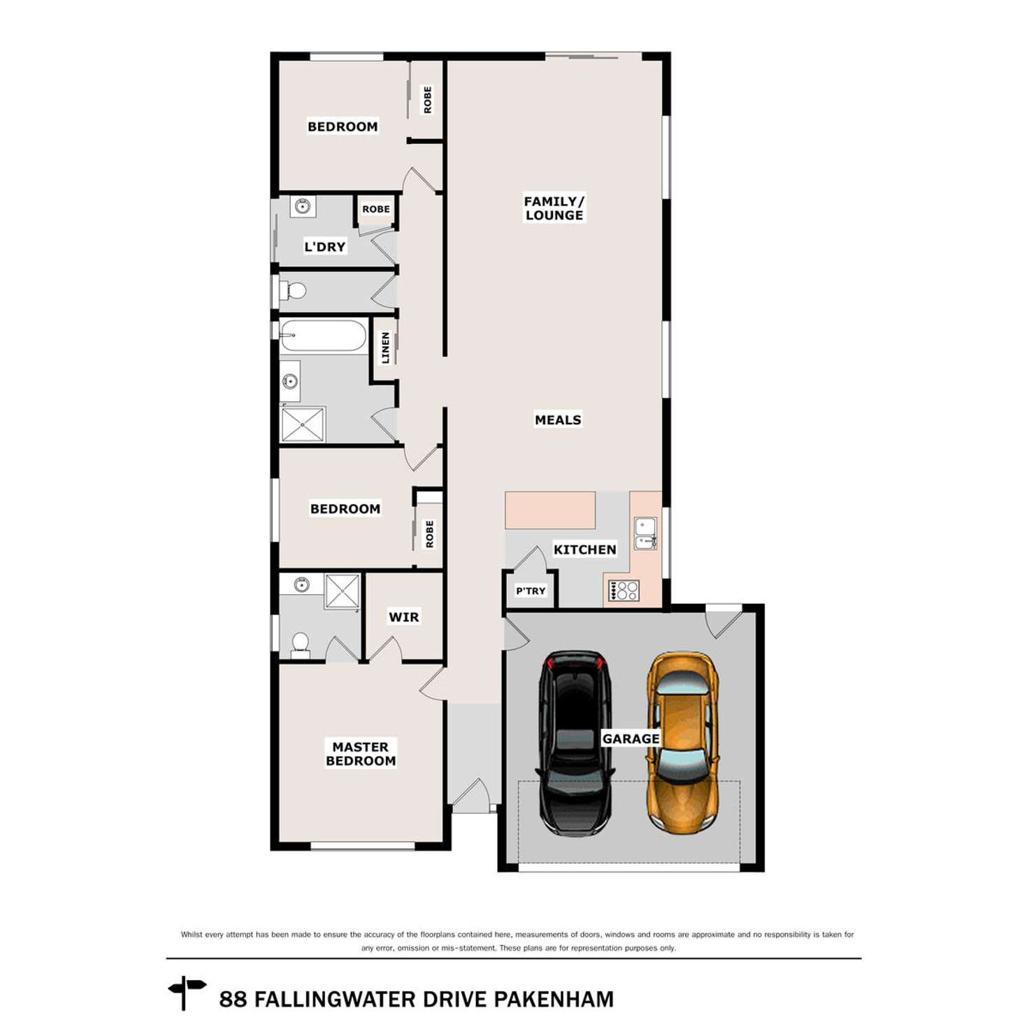 Floorplan of Homely house listing, 88 Fallingwater Drive, Pakenham VIC 3810