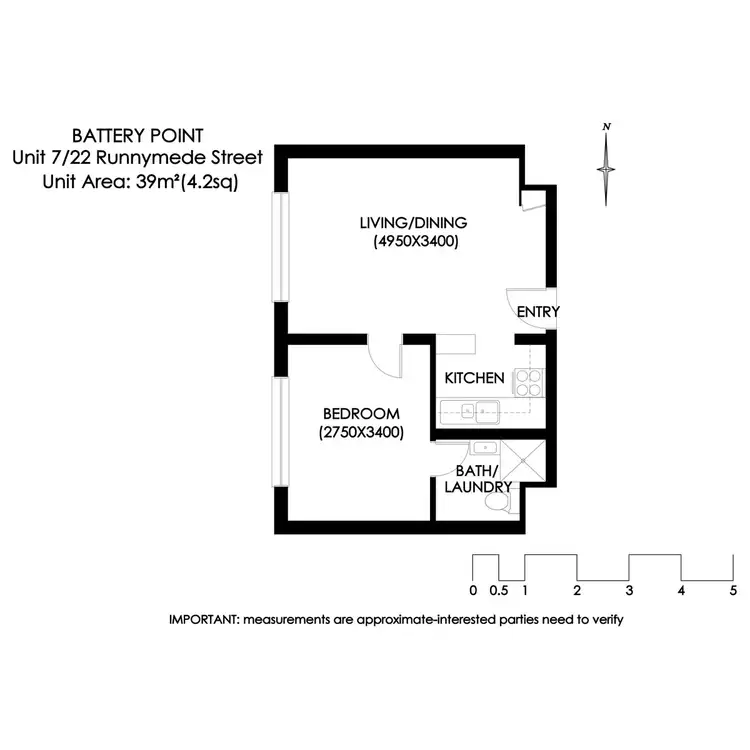 Floorplan of Homely unit listing, 7/22 Runnymede Street, Battery Point TAS 7004