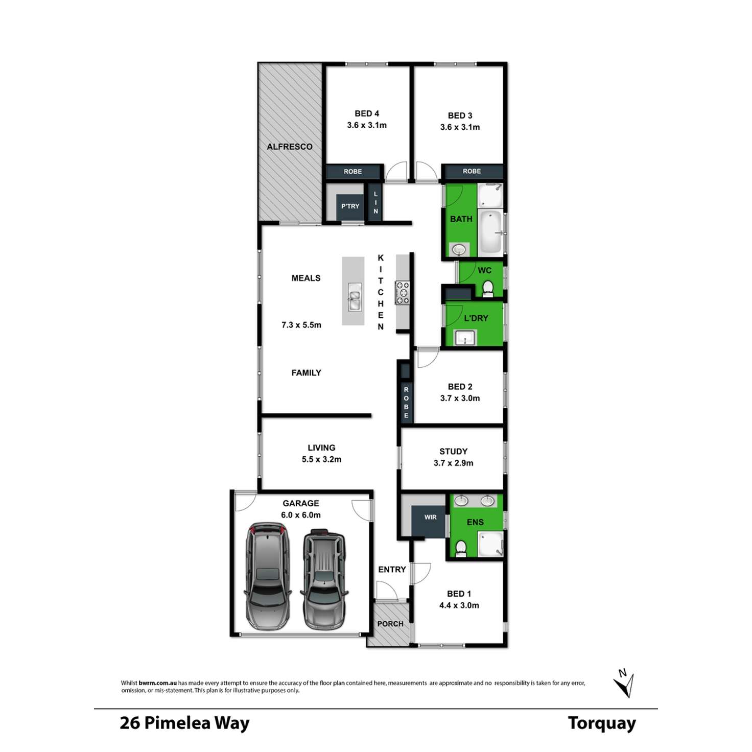 Floorplan of Homely house listing, 26 Pimelea Way, Torquay VIC 3228