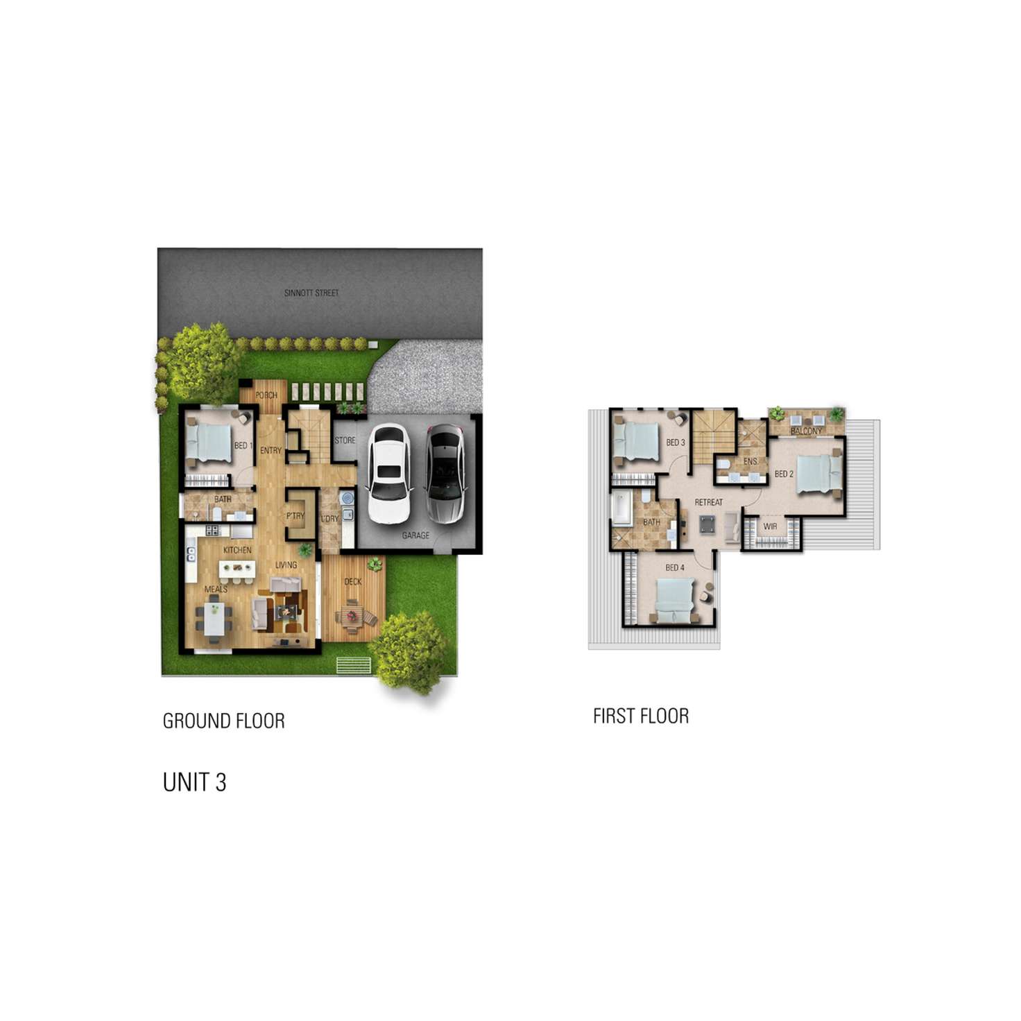 Floorplan of Homely townhouse listing, Unit 2 & 3/2 Corrigan Street, Burwood VIC 3125