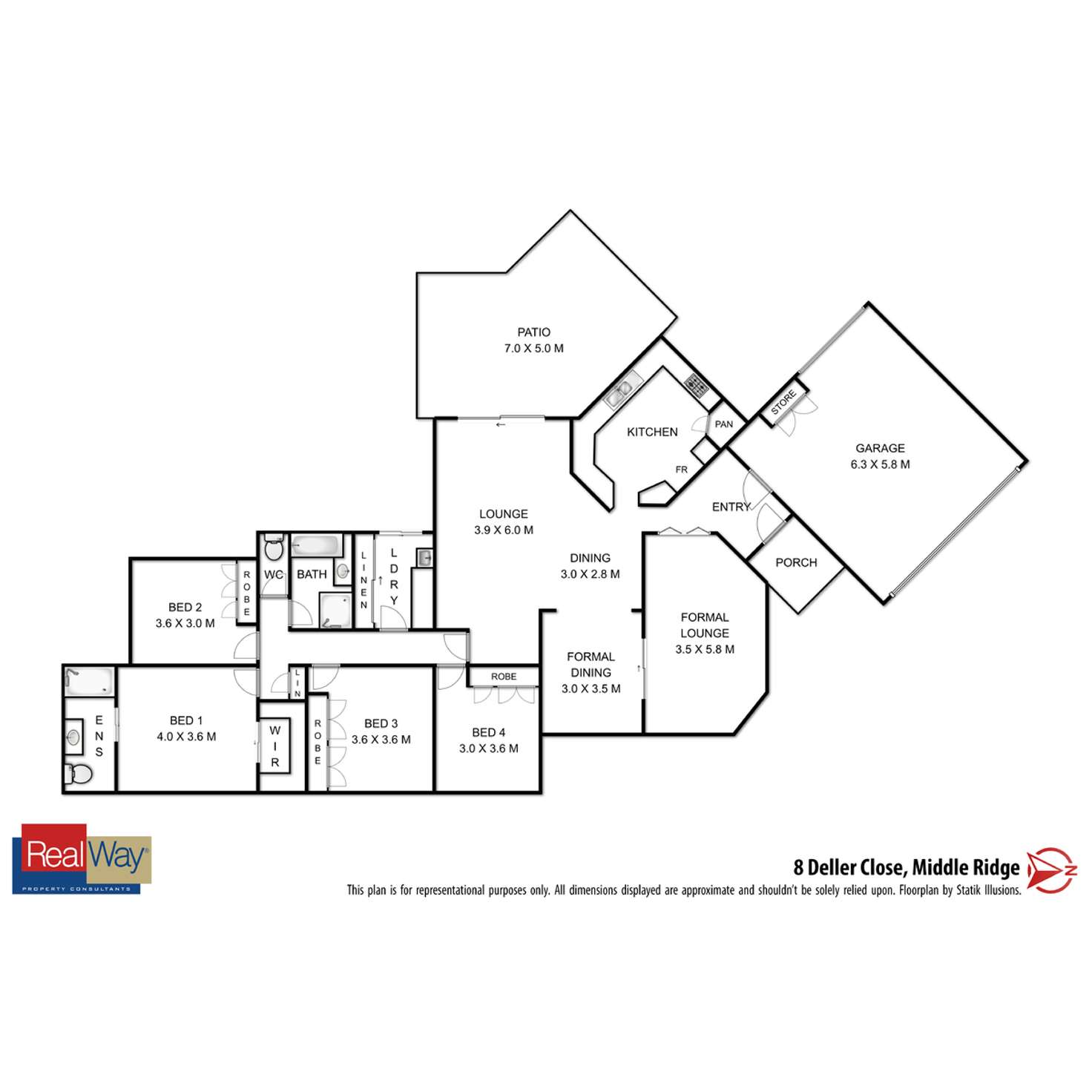 Floorplan of Homely house listing, 8 Deller Close, Middle Ridge QLD 4350