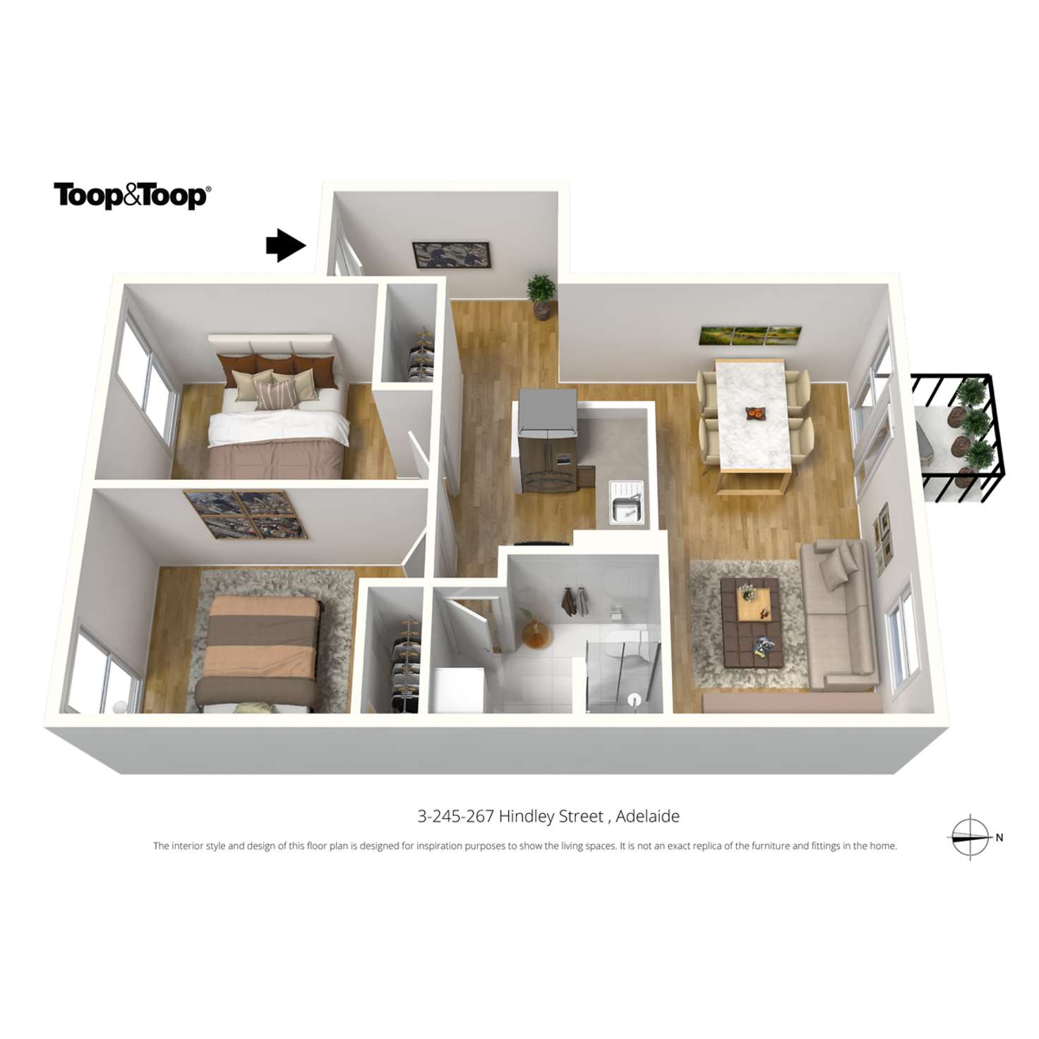 Floorplan of Homely apartment listing, 3/245-267 Hindley Street, Adelaide SA 5000