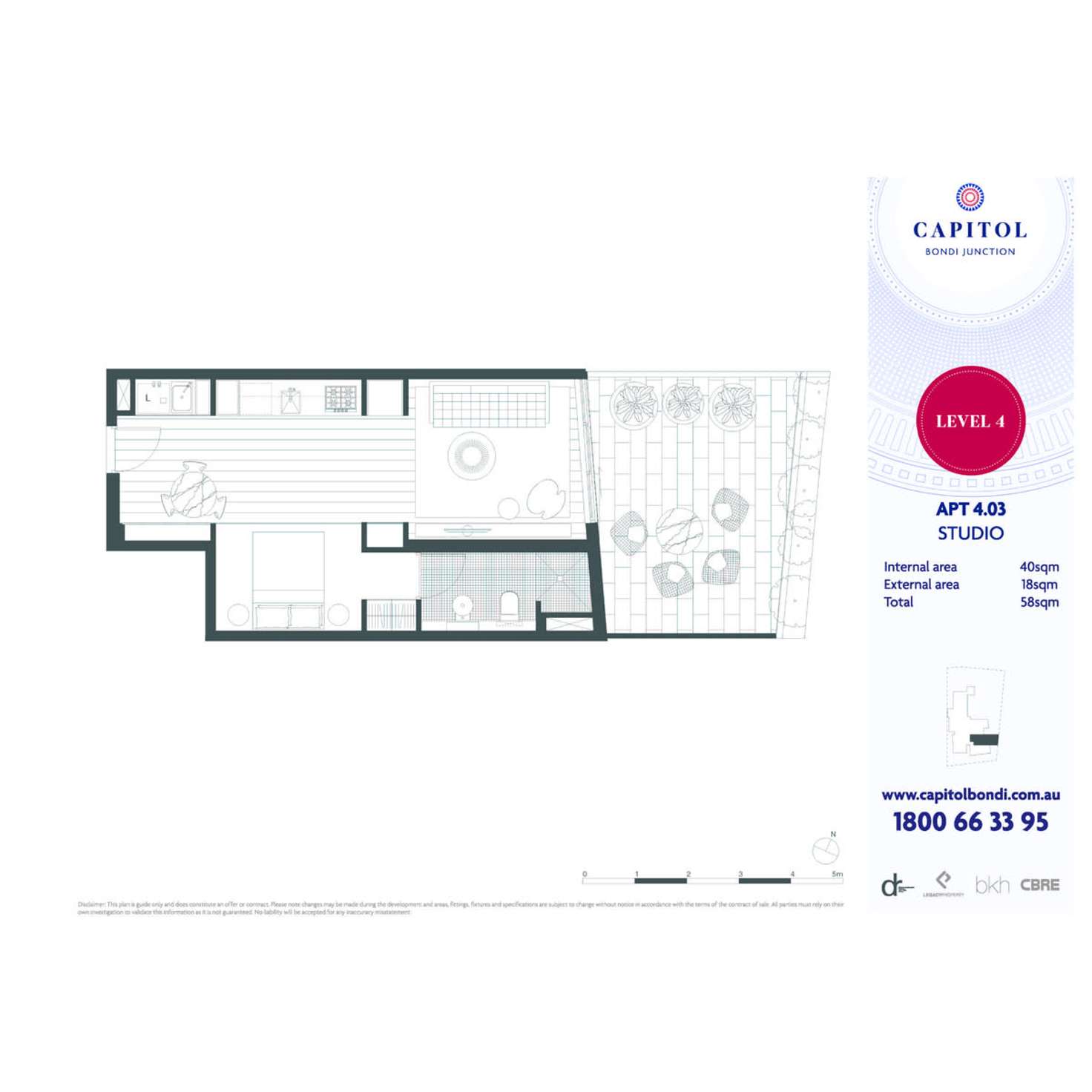 Floorplan of Homely studio listing, 403/253-255 Oxford Street, Bondi Junction NSW 2022