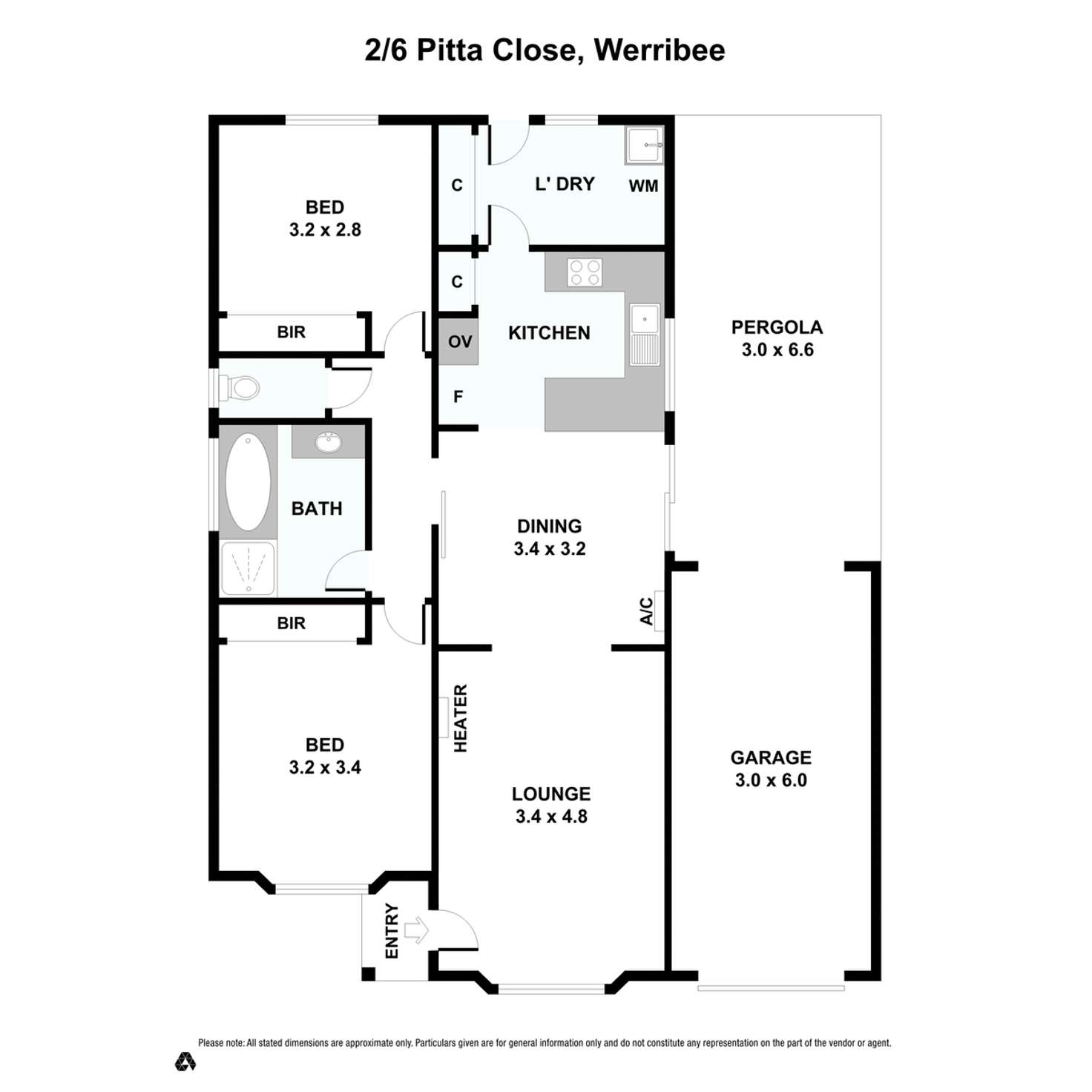 Floorplan of Homely unit listing, 2/6 Pitta Close, Werribee VIC 3030