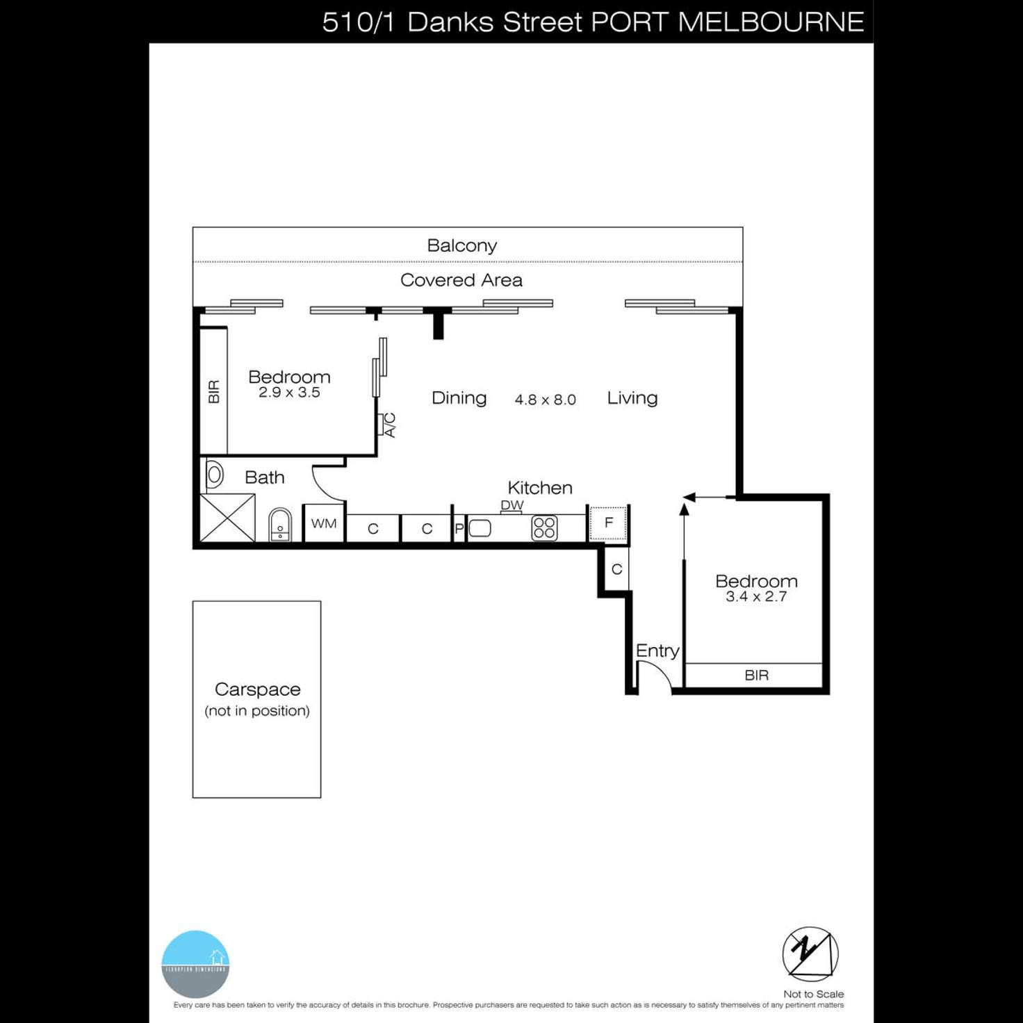 Floorplan of Homely apartment listing, 510/1 Danks Street West, Port Melbourne VIC 3207