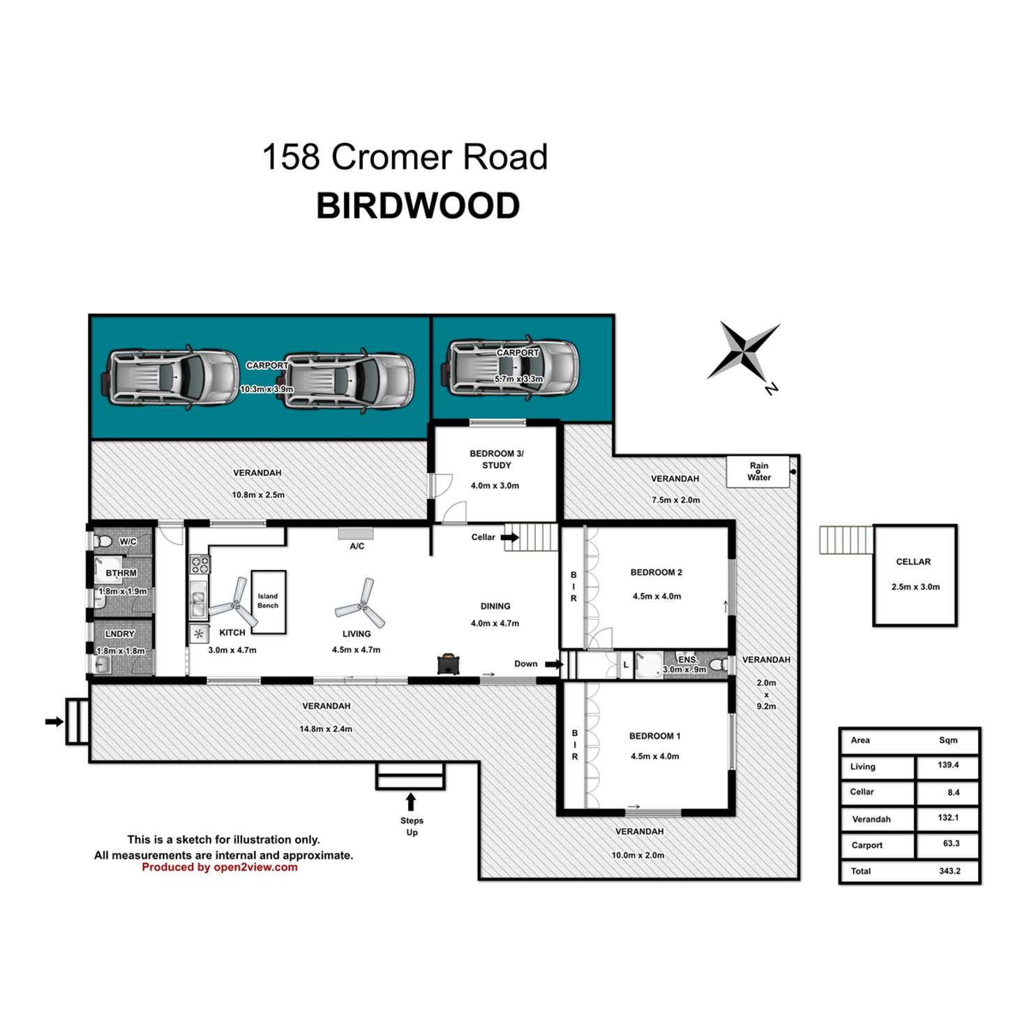 Floorplan of Homely acreageSemiRural listing, 158 Cromer Road, Birdwood SA 5234