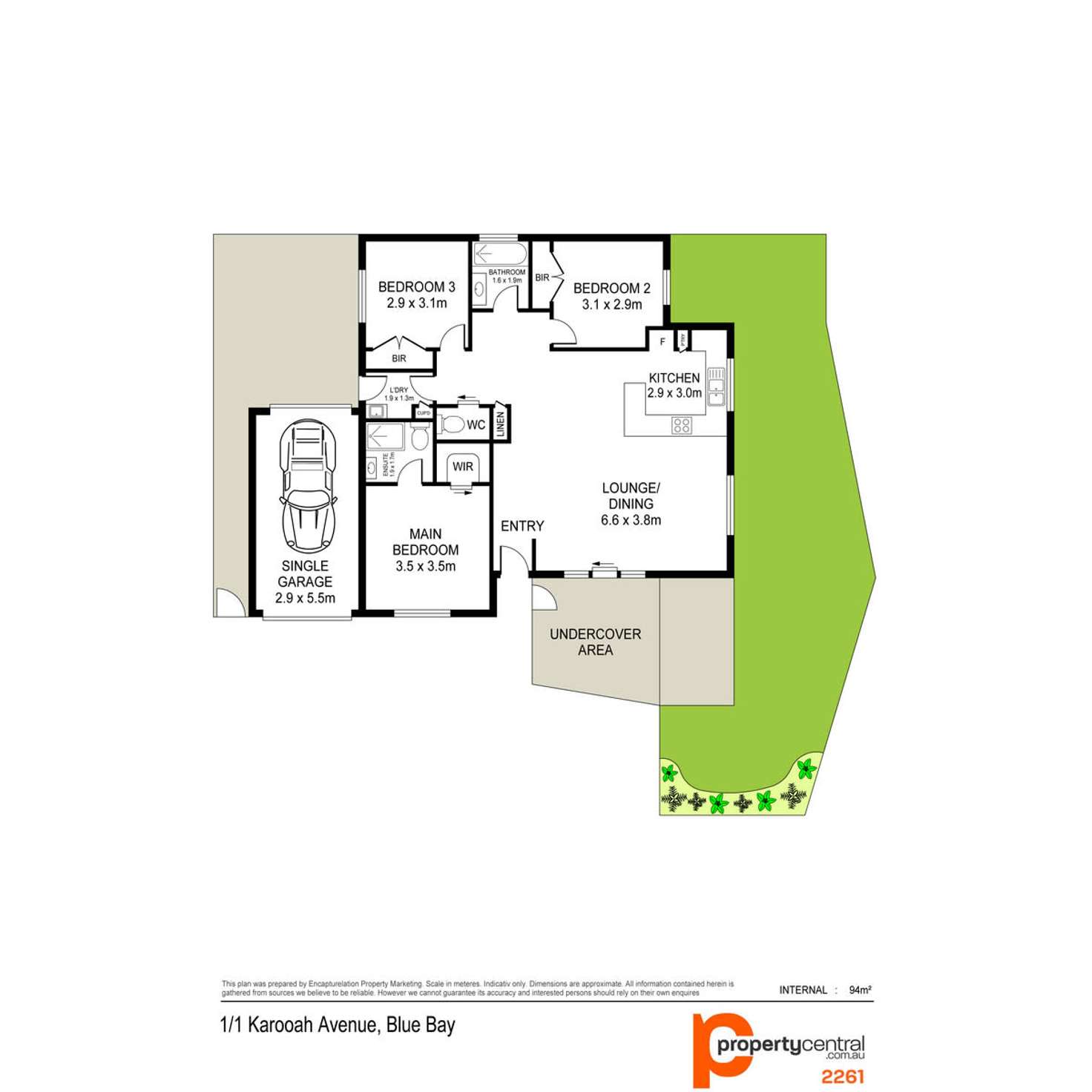 Floorplan of Homely villa listing, 1/1 Karooah Avenue, Blue Bay NSW 2261