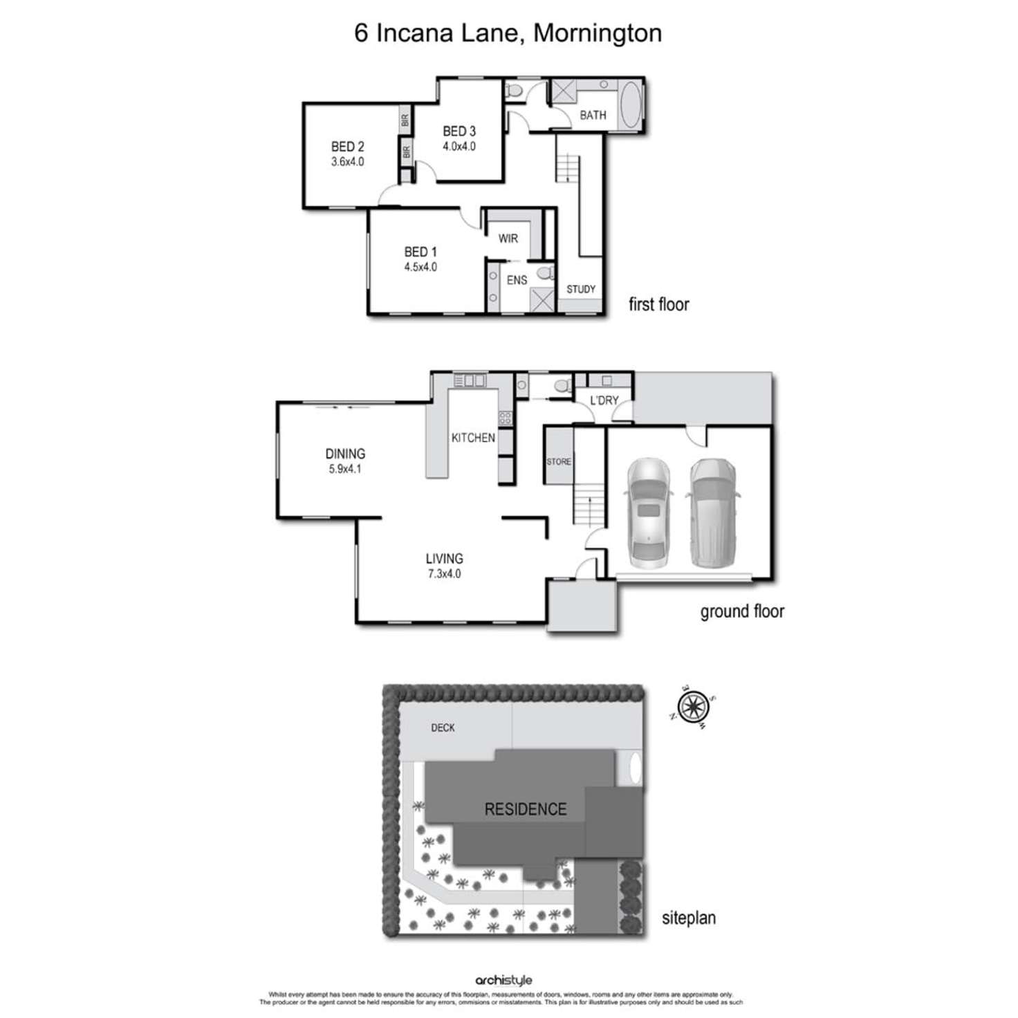 Floorplan of Homely house listing, 6 Incana Lane, Mornington VIC 3931