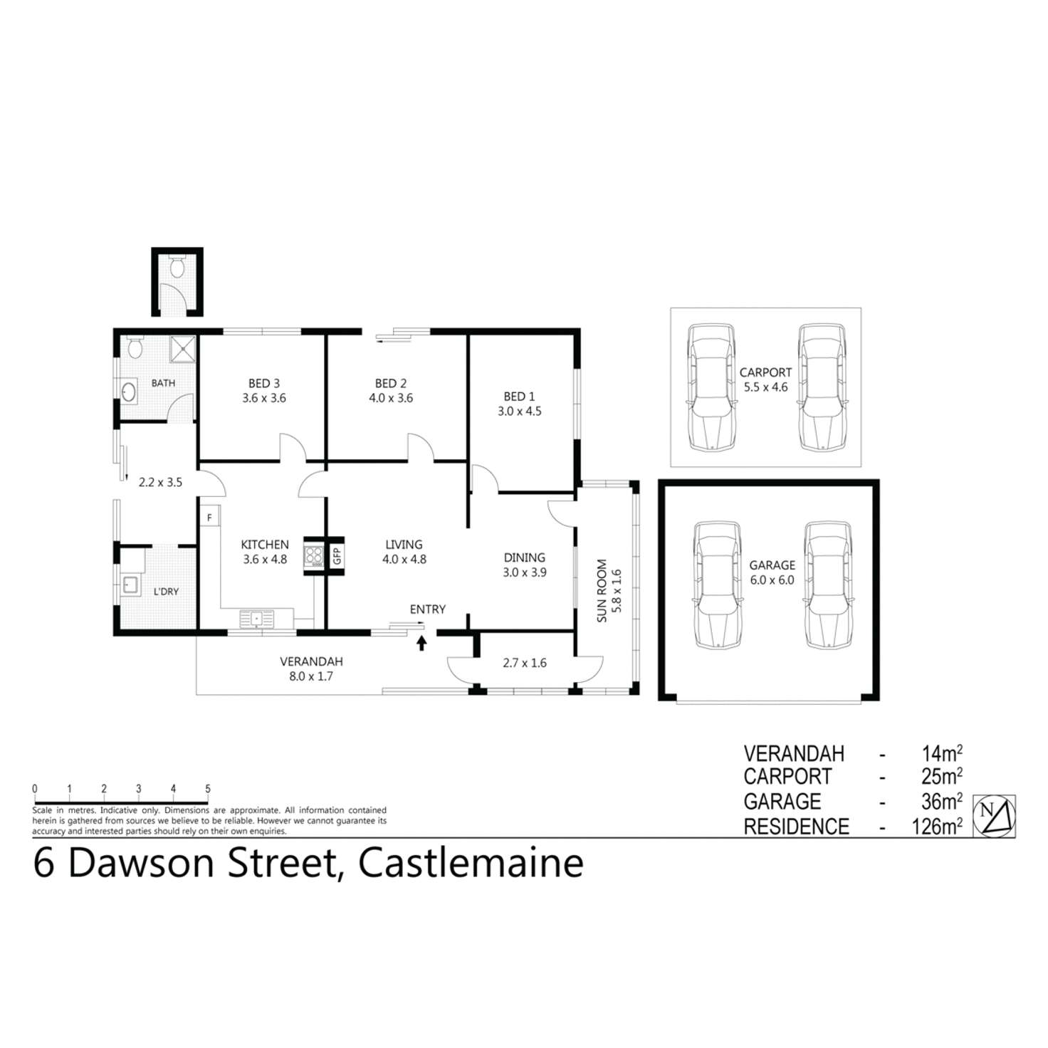 Floorplan of Homely acreageSemiRural listing, 6 Dawson Street, Castlemaine VIC 3450