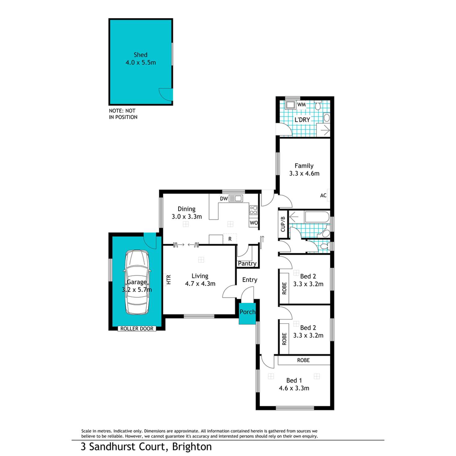 Floorplan of Homely house listing, 3 Sandhurst Court, Brighton SA 5048