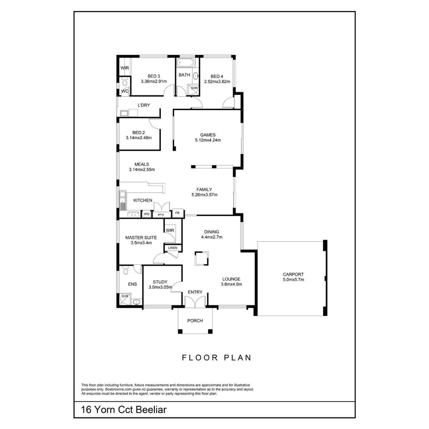 Floorplan of Homely house listing, 16 Yorn Circuit, Beeliar WA 6164