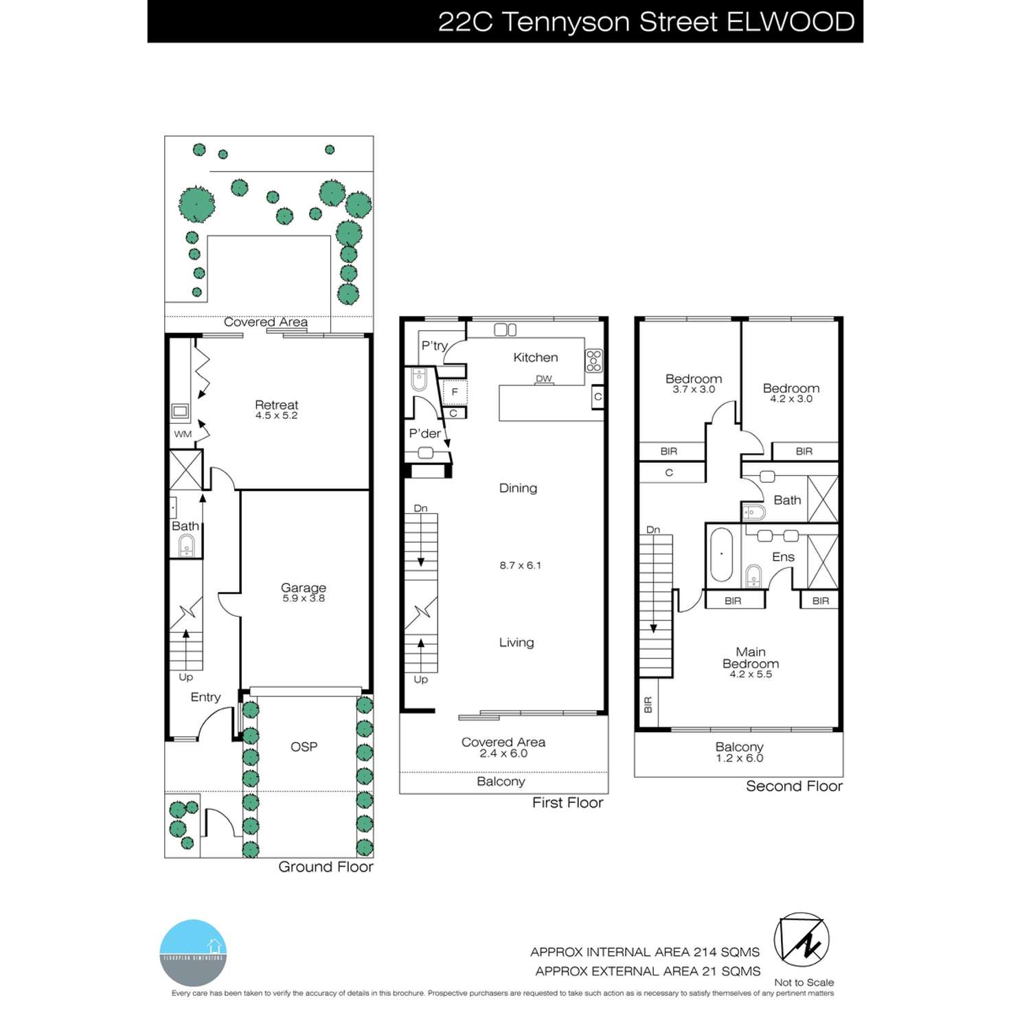 Floorplan of Homely townhouse listing, 22c Tennyson Street, Elwood VIC 3184