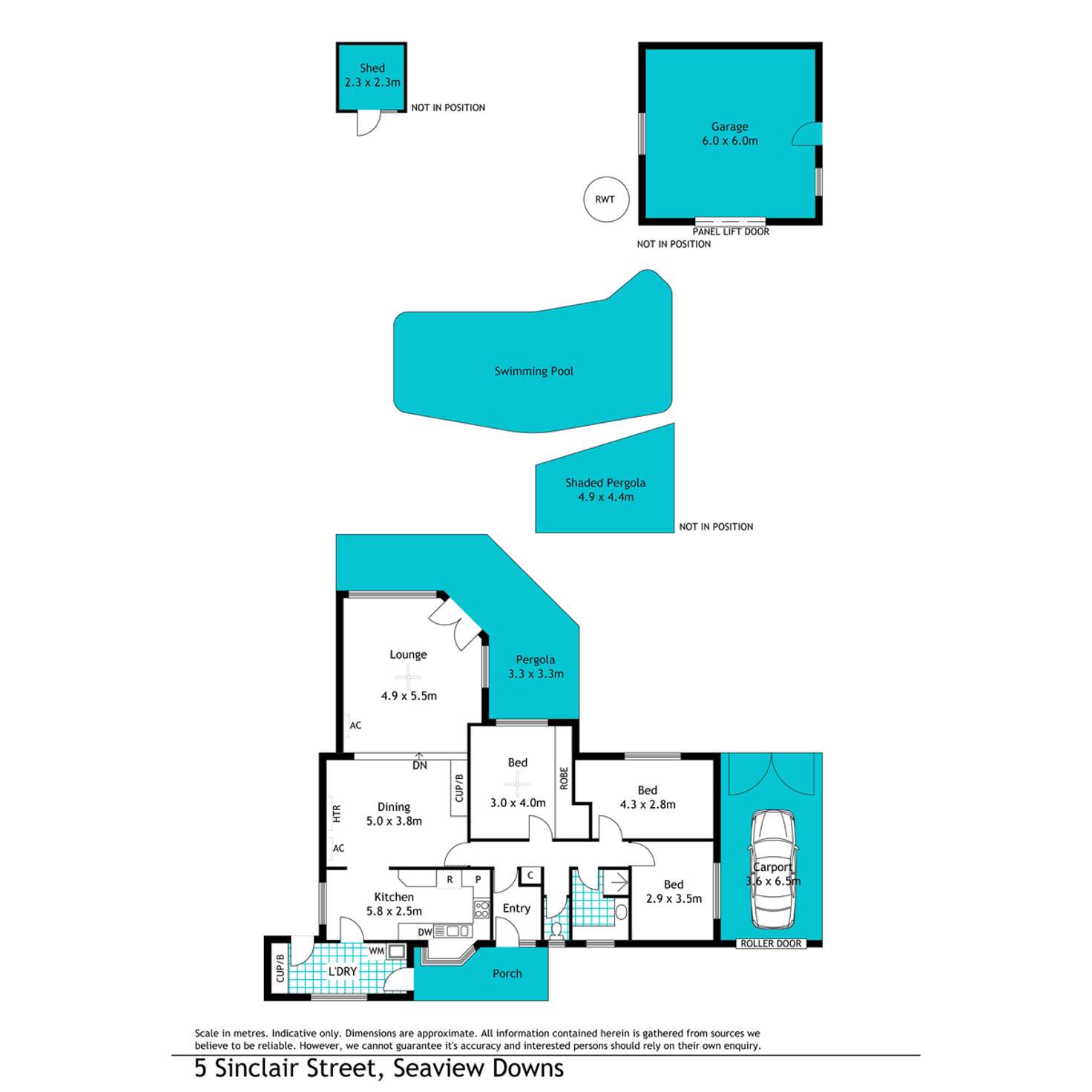 Floorplan of Homely house listing, 5 Sinclair Street, Seaview Downs SA 5049