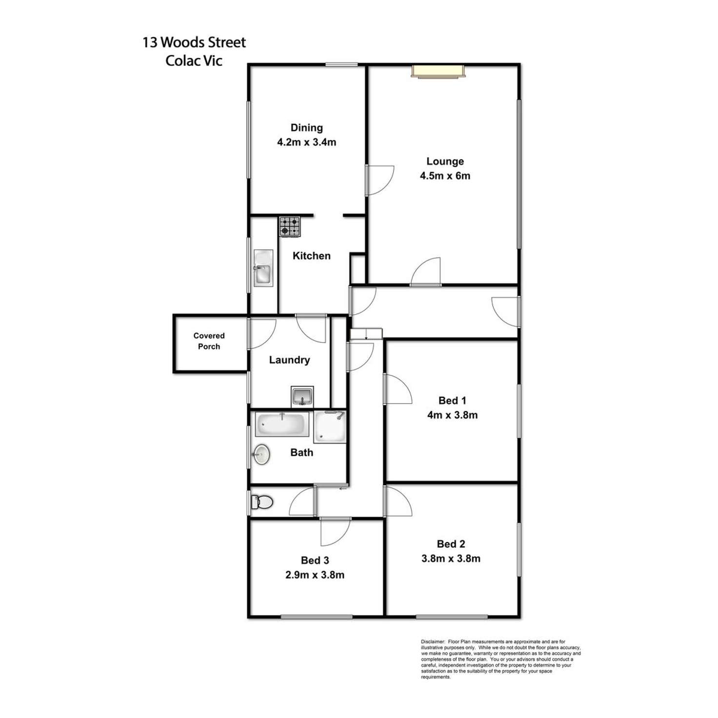 Floorplan of Homely house listing, 13 Woods Street, Colac VIC 3250