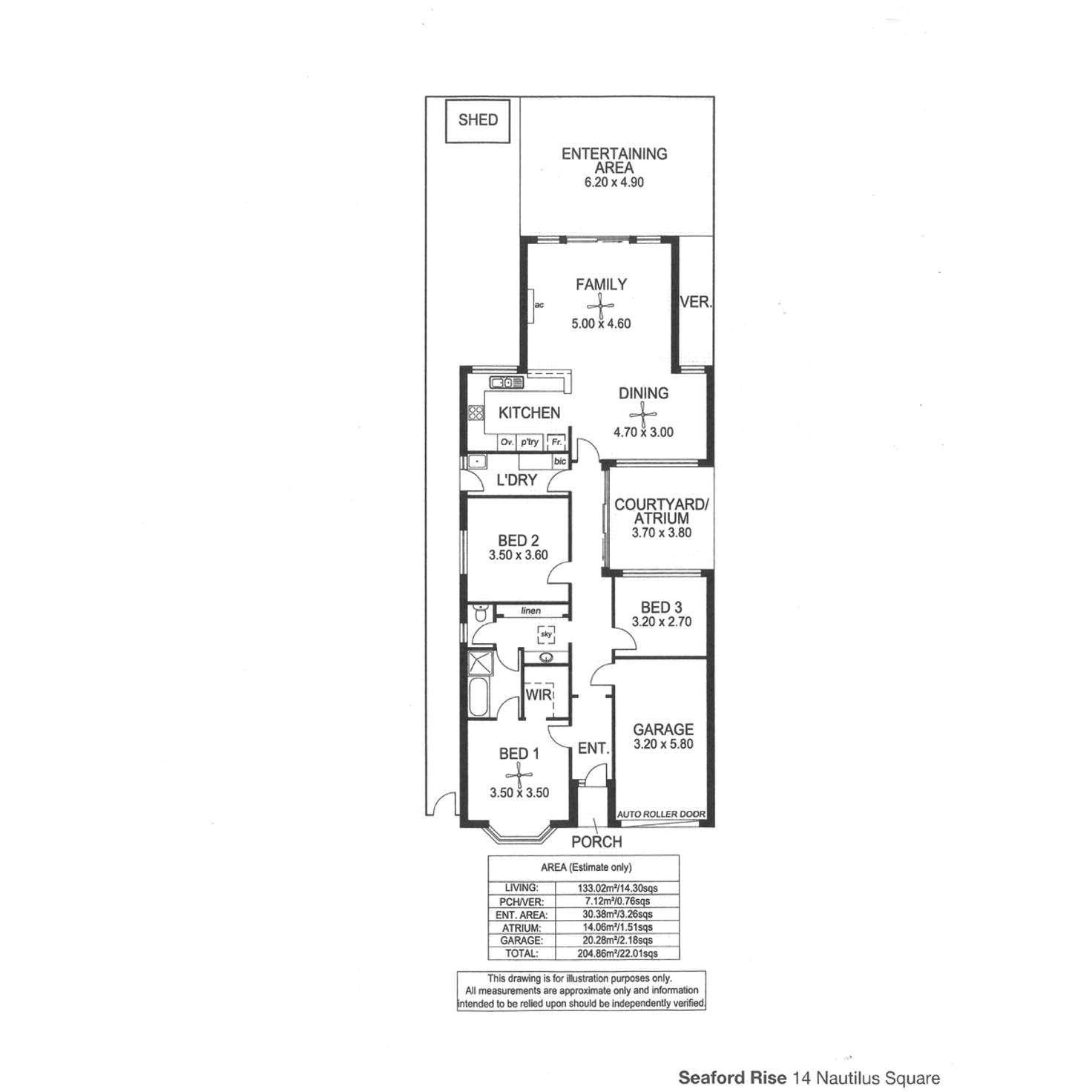 Floorplan of Homely house listing, 14 Nautilus Square, Seaford Rise SA 5169