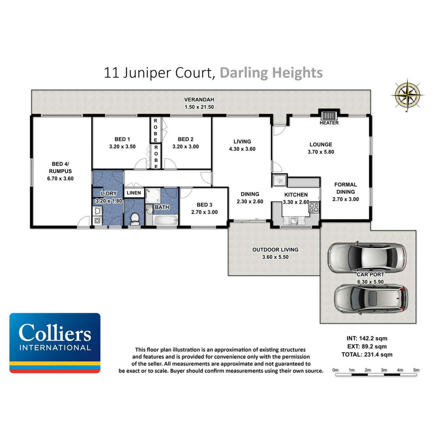 Floorplan of Homely house listing, 11 Juniper Court, Darling Heights QLD 4350