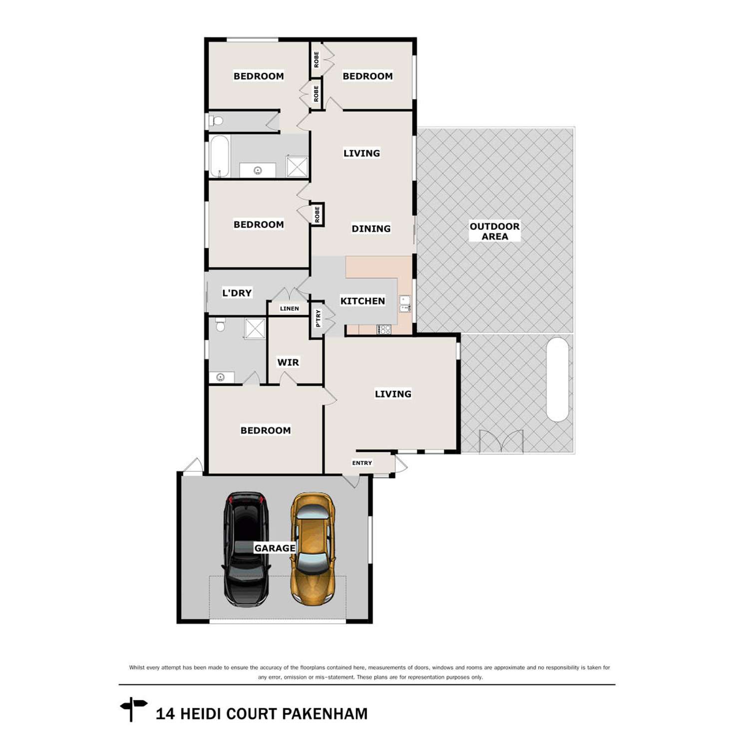 Floorplan of Homely house listing, 14 Heidi Court, Pakenham VIC 3810