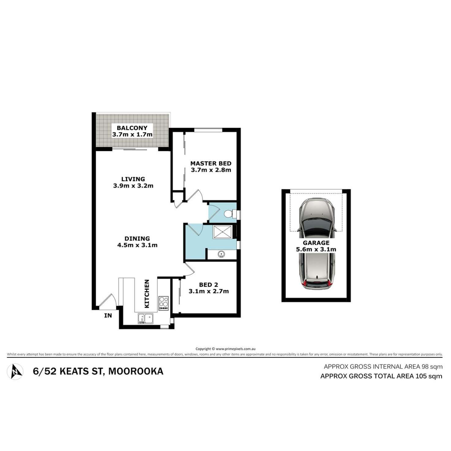 Floorplan of Homely unit listing, 6/52 Keats Street, Moorooka QLD 4105