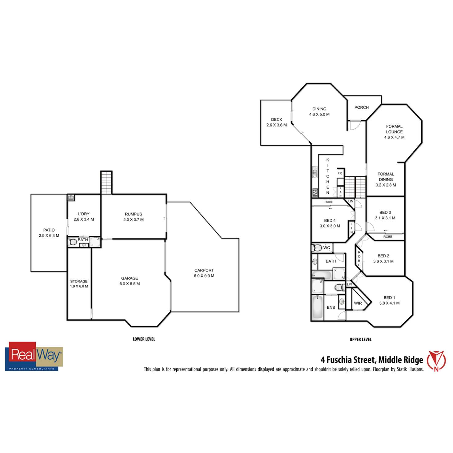 Floorplan of Homely house listing, 4 Fuschia Street, Middle Ridge QLD 4350